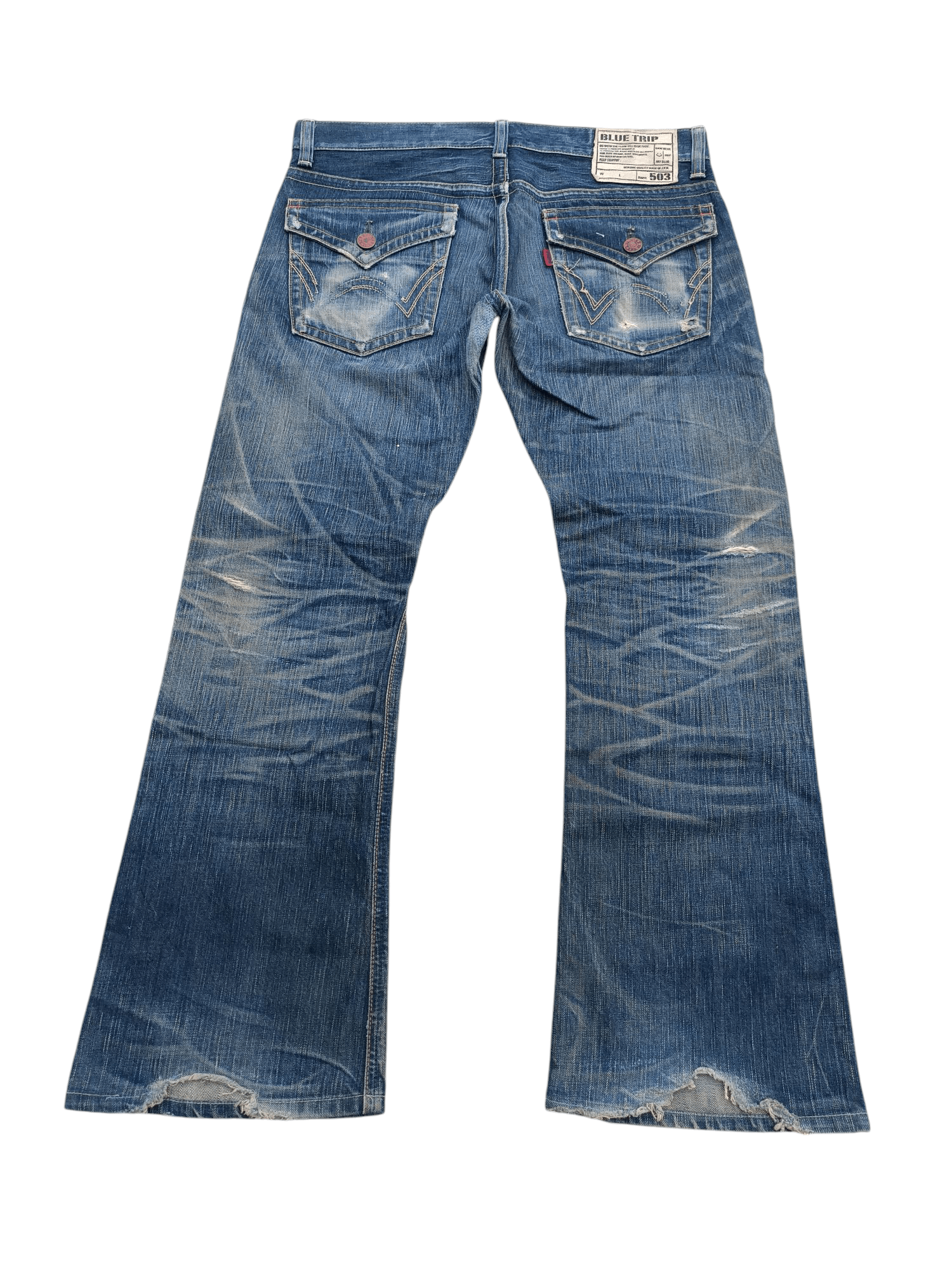 Edwin × Japanese Brand Edwin 503 Flare Jeans Distressed Jeans E248 Size US 35 - 13 Thumbnail