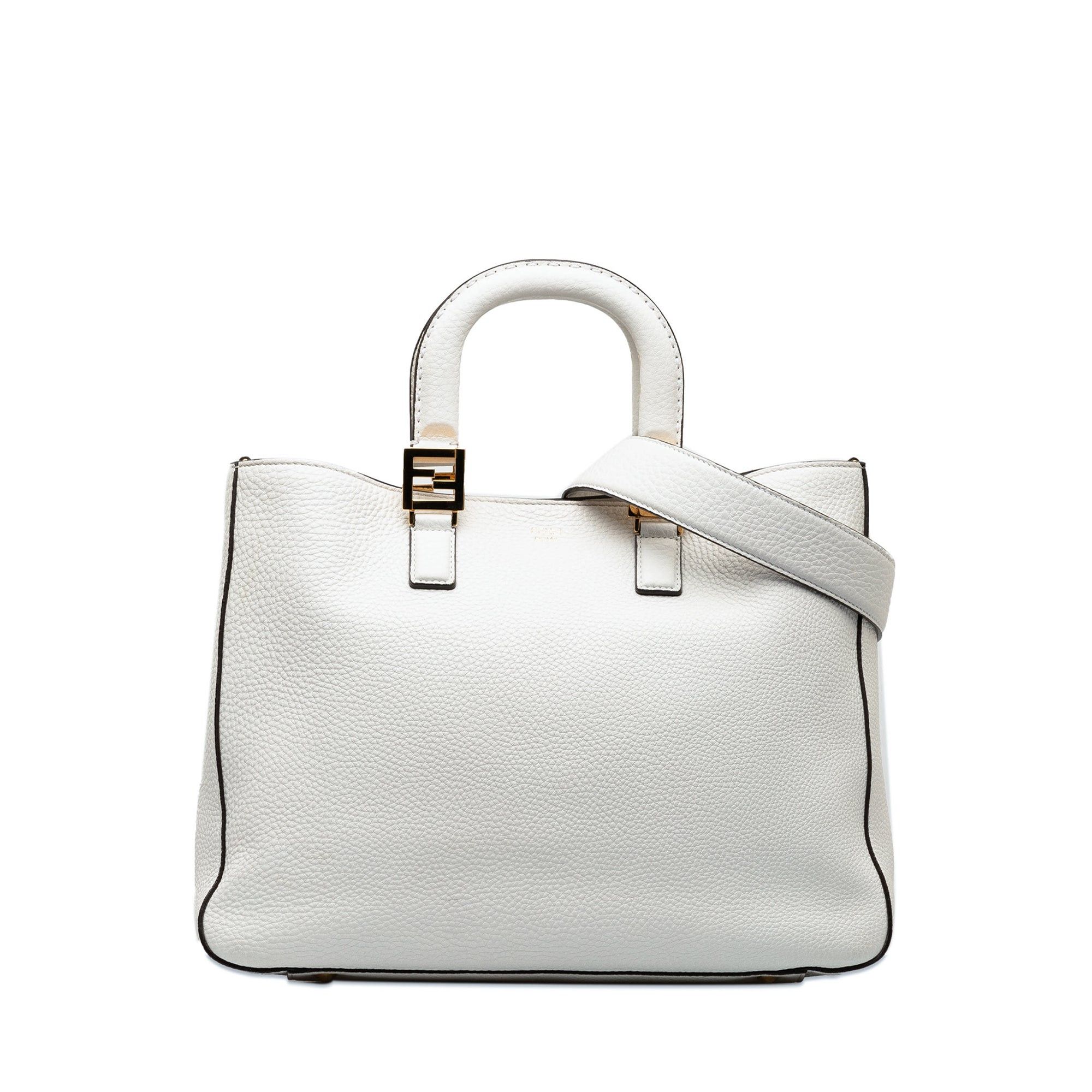 Fendi Fendi Medium Selleria FF Tote White Size ONE SIZE - 1 Thumbnail