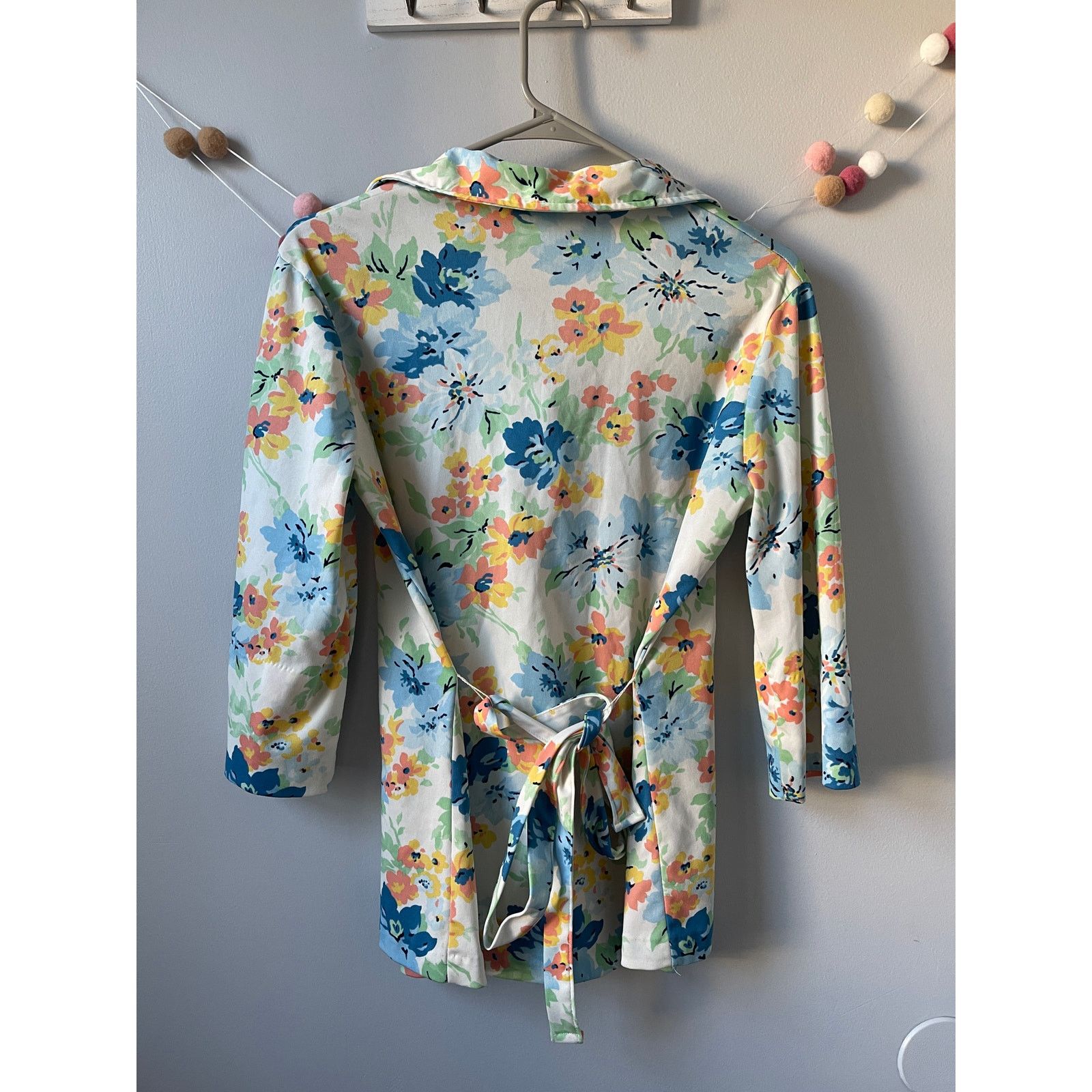 Vintage Miss Fashionality 1970 Floral Collared Blouse Womens Top Size L / US 10 / IT 46 - 4 Thumbnail