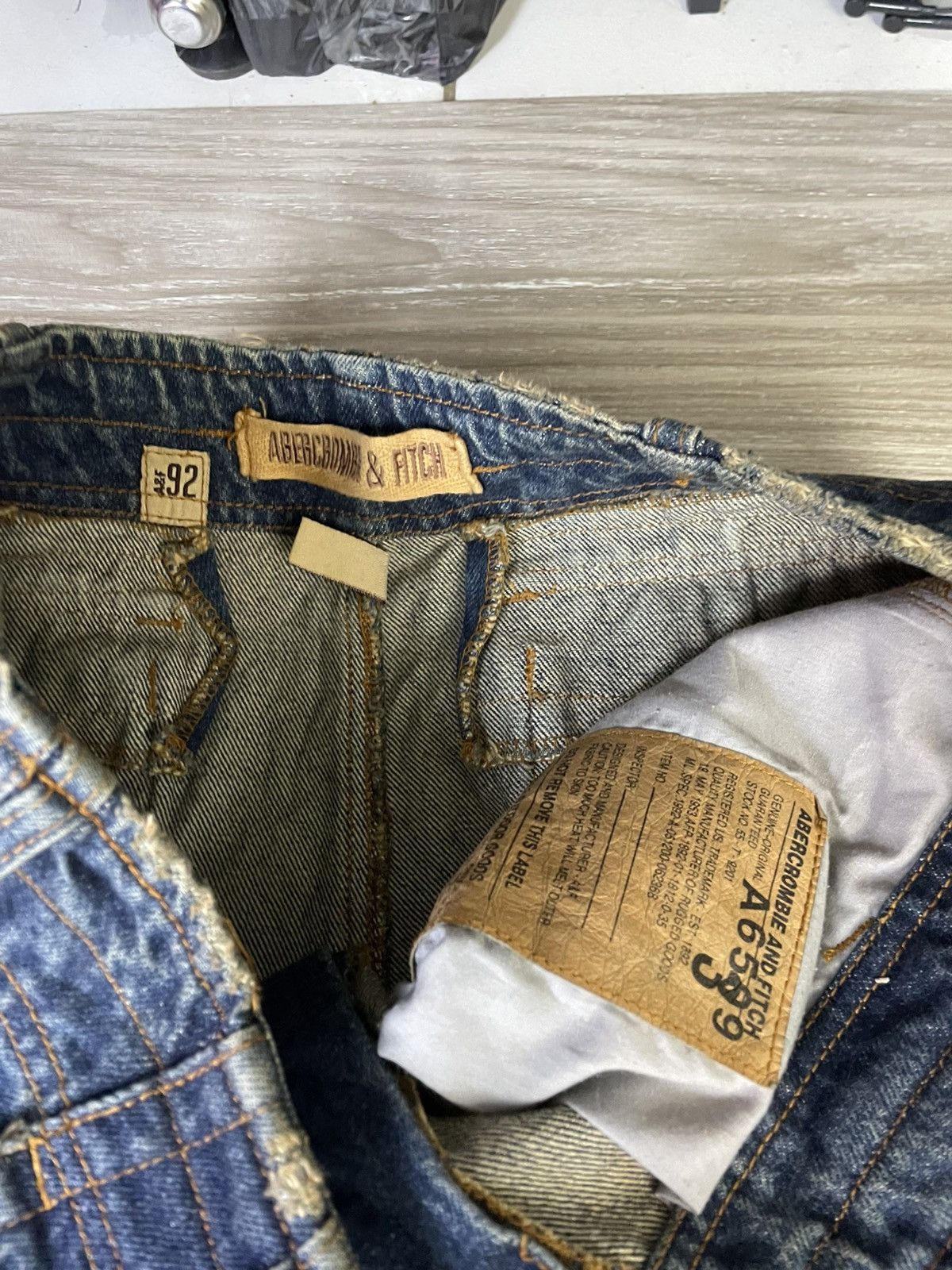 Abercrombie & Fitch × Vintage Abercrombie & Fitch Cargo Multi Pocket Blue Baggy Jeans Size US 37 - 3 Thumbnail