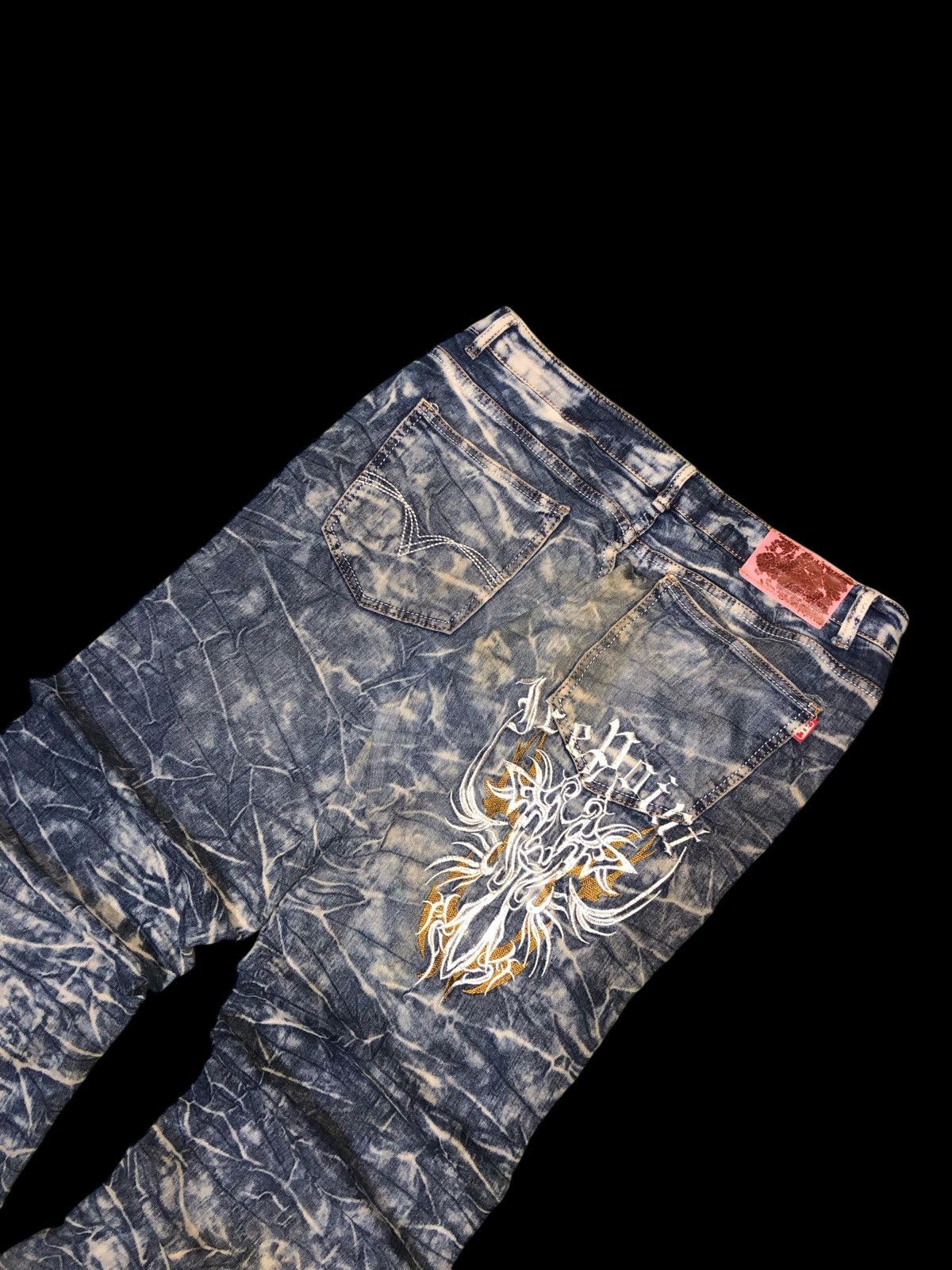 Designer × Japanese Brand × Vintage ❤️‍🔥RARE ICE POINT EMBROIDERED LOGO ACID WASH DESIGN DENIM❤️‍🔥 Size US 36 / EU 52 - 3 Thumbnail