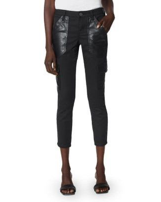 Joie JOIE Okana Faux Leather Trimmed Cropped Pants Size 29" - 5 Thumbnail