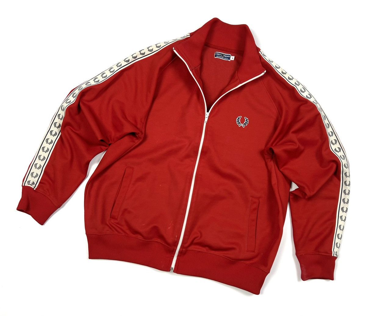 Fred Perry × Vintage Vintage Fred Perry Striped Logo Zip Track Jacket Windbreaker Size US M / EU 48-50 / 2 - 1 Thumbnail