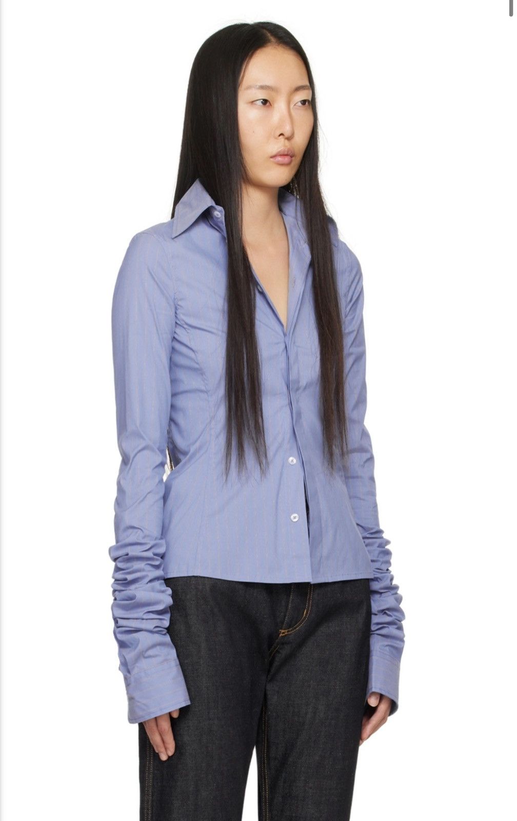 Jean Paul Gaultier LONG Sleeve Pinstripe Shirt Size S / US 4 / IT 40 - 3 Thumbnail