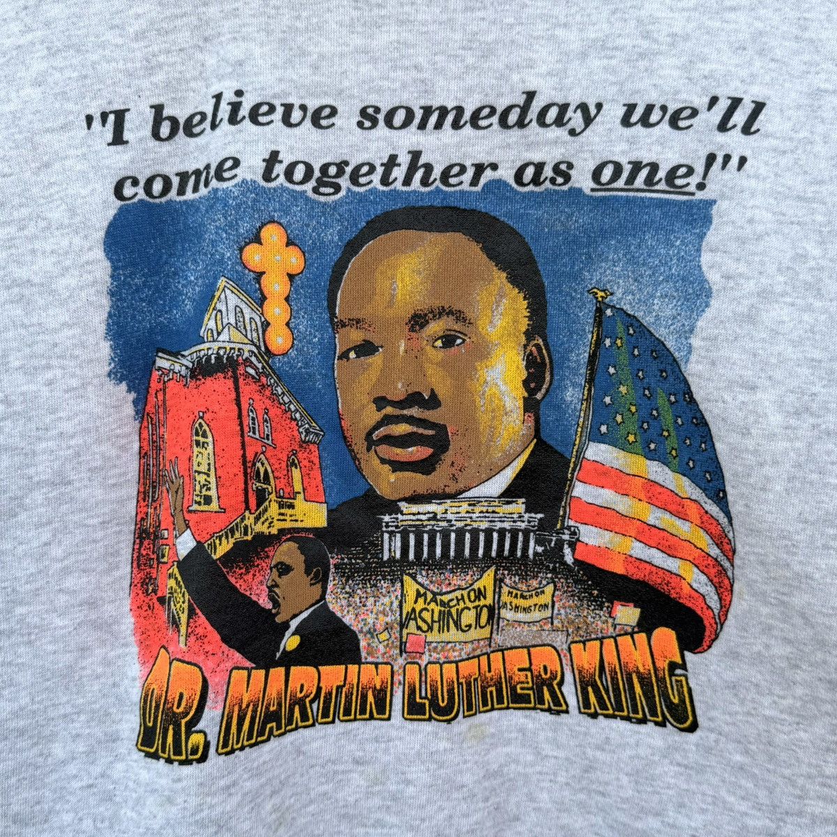 Other Vintage 90s Martin Luther King Jr. Gray Sweatshirt Size XL Size US XL / EU 56 / 4 - 8 Thumbnail