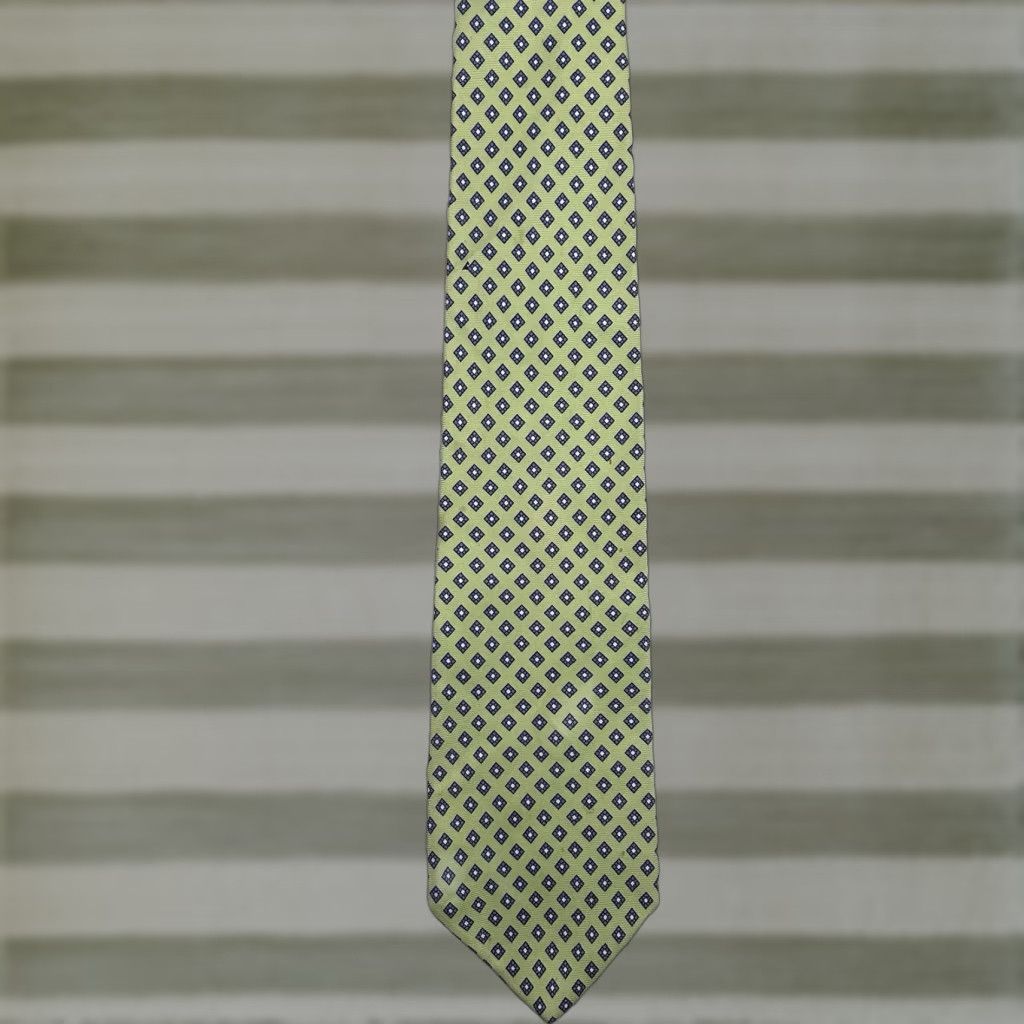 Brooks Brothers VINTAGE Brooks Brothers Tie Silk Green Geometric 61” Stain Resistant Made in USA Men Classic Pointed Size ONE SIZE - 1 Thumbnail
