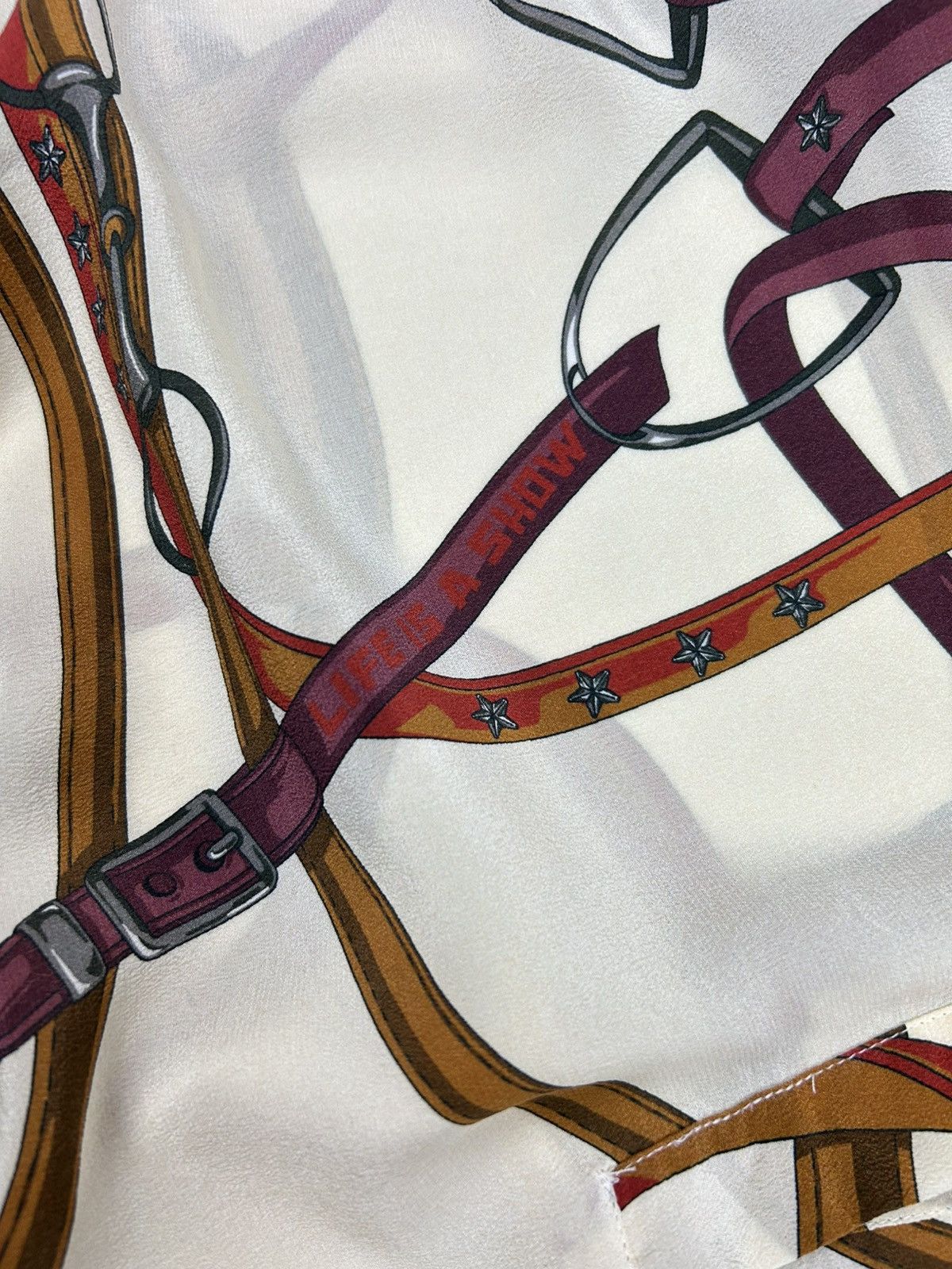 Marella Marella Silk Blouse Scarf Print Equestrian Hermes Style Size L / US 10 / IT 46 - 10 Thumbnail