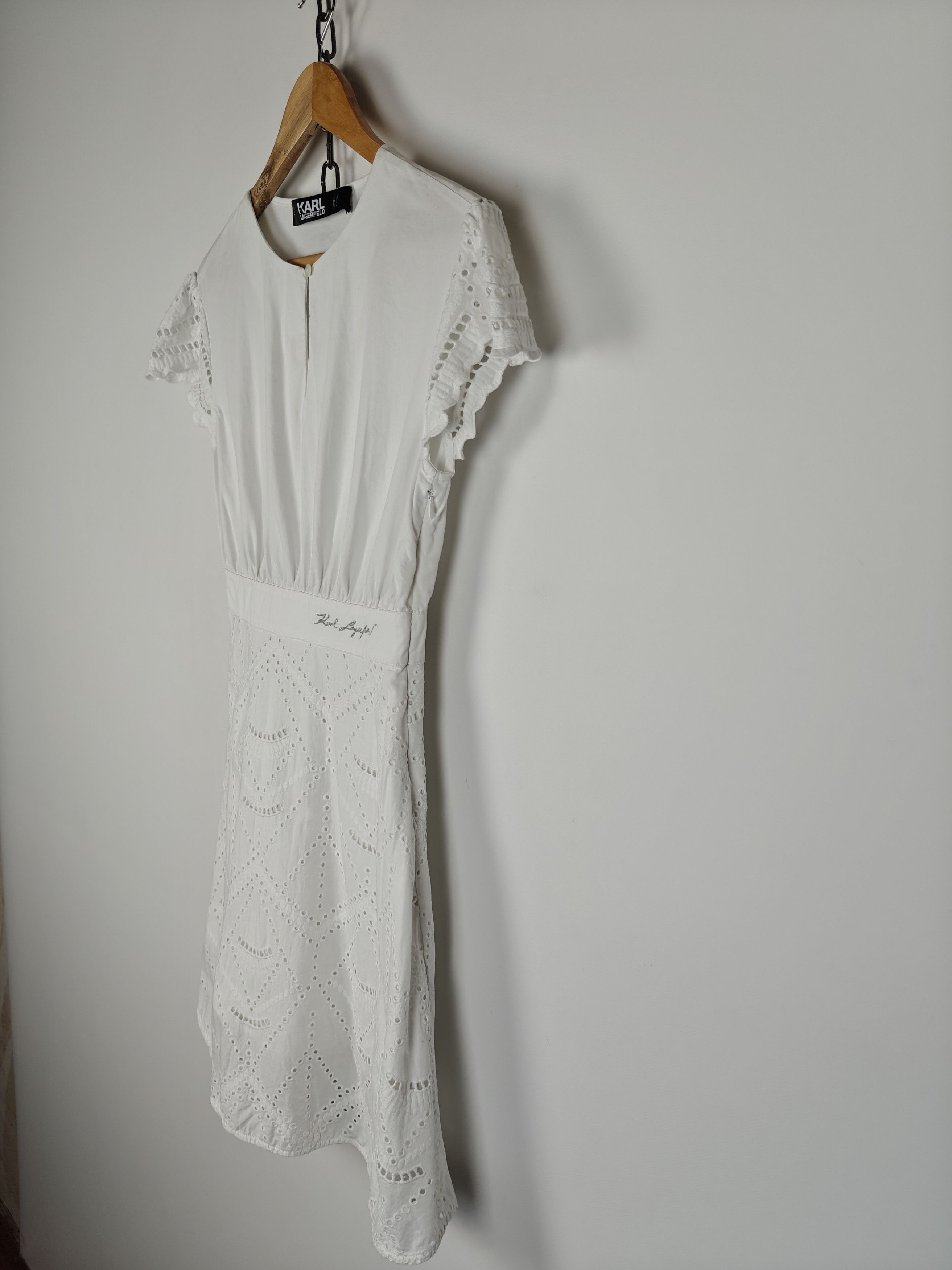 Karl Lagerfeld Karl Lagerfeld White Dress Cotton size IT38 Size XS / US 0-2 / IT 36-38 - 7 Thumbnail