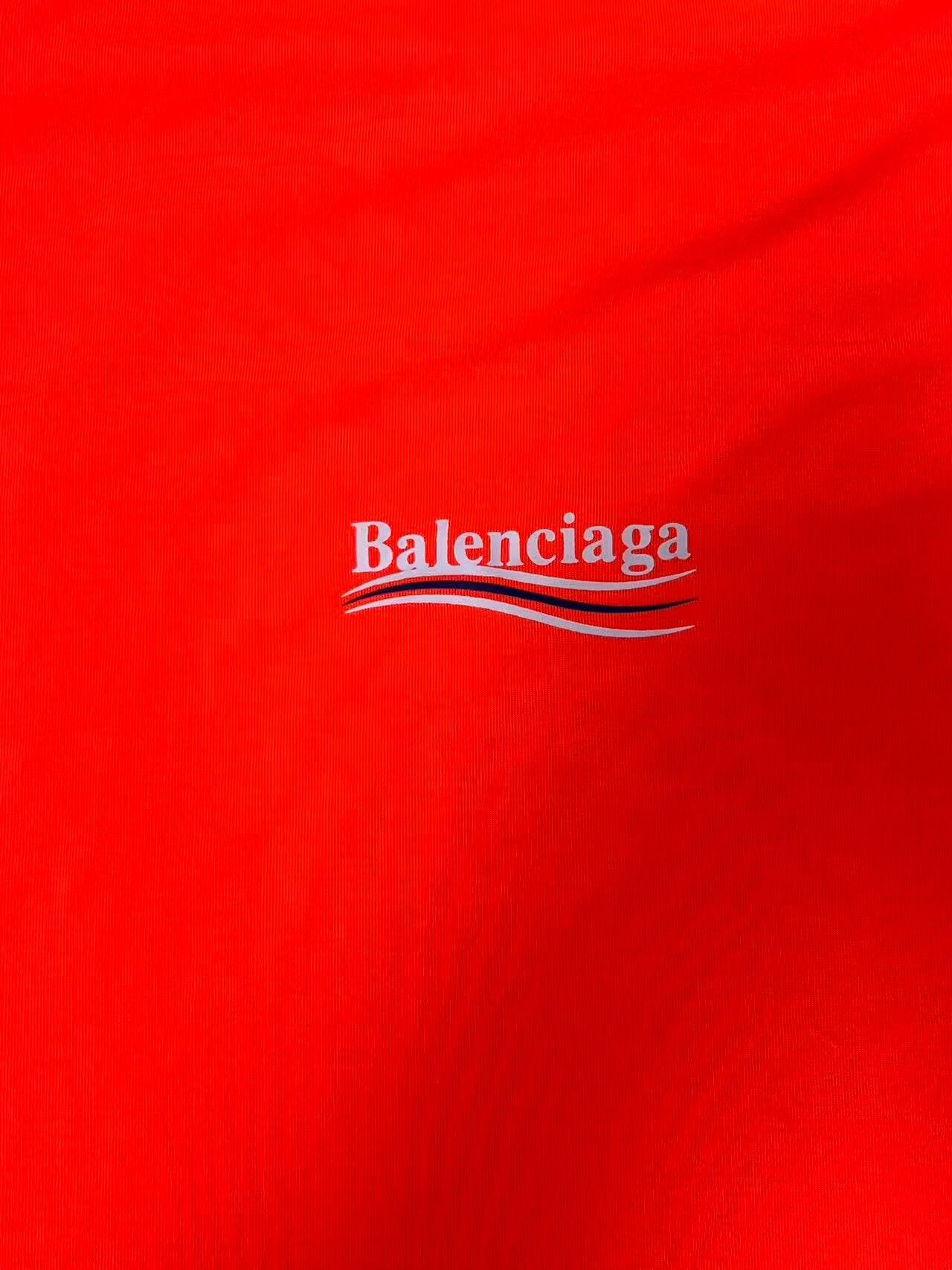 balenciaga men's orange short sleeve t-shirt