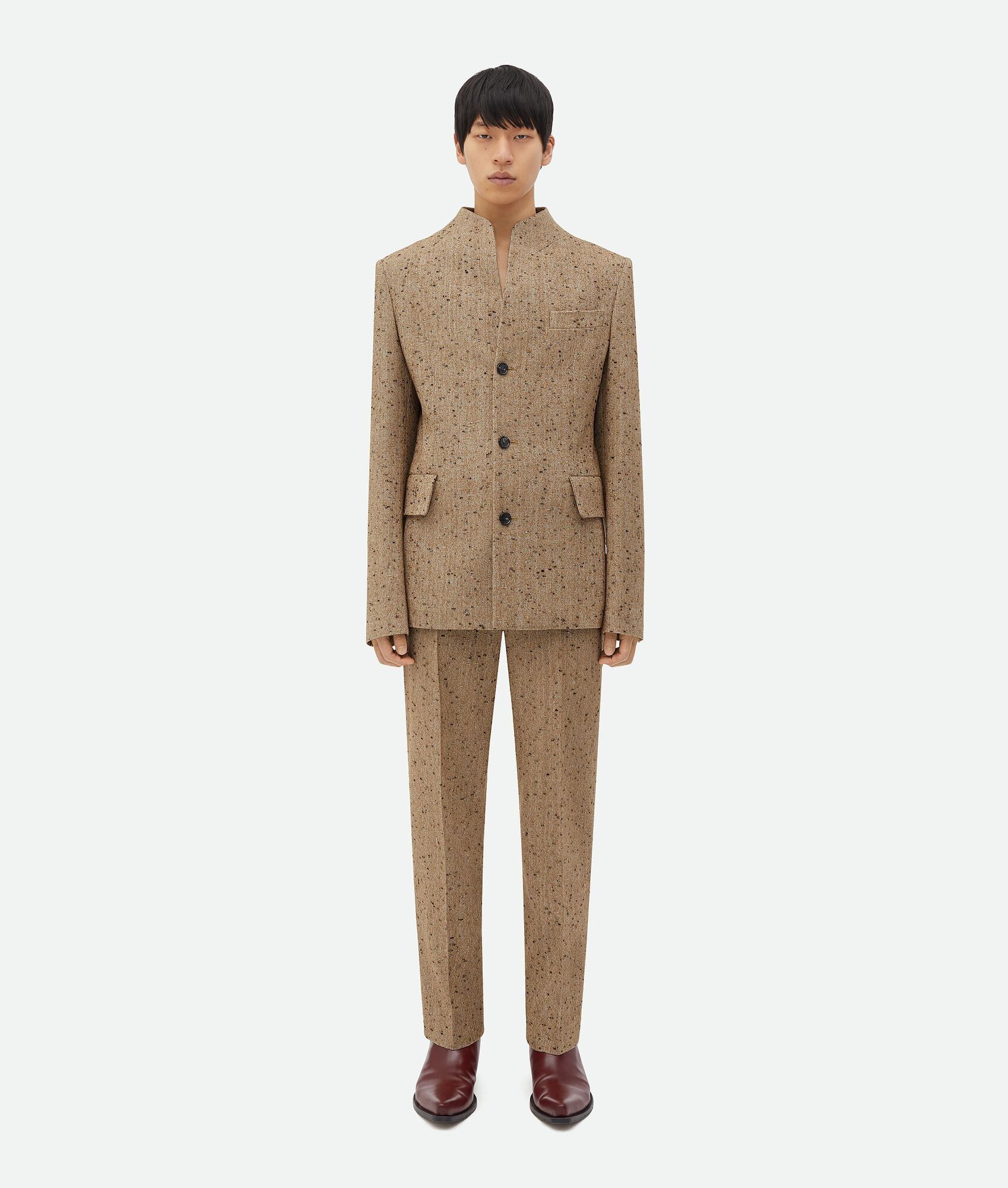 Bottega Veneta o1w1db10525 Knotted Wool Funnel Neck Jacket in Camel/Fondant Size US S / EU 44-46 / 1 - 1 Thumbnail