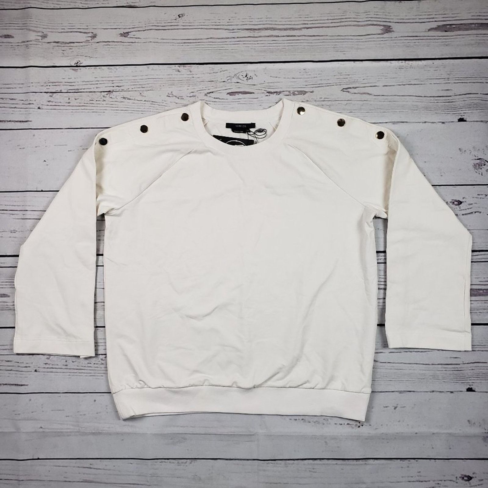 Other NWT Vertigo Ivory Snap Button Long Sleeve Pullover Top XL Size XL / US 12-14 / IT 48-50 - 1 Thumbnail