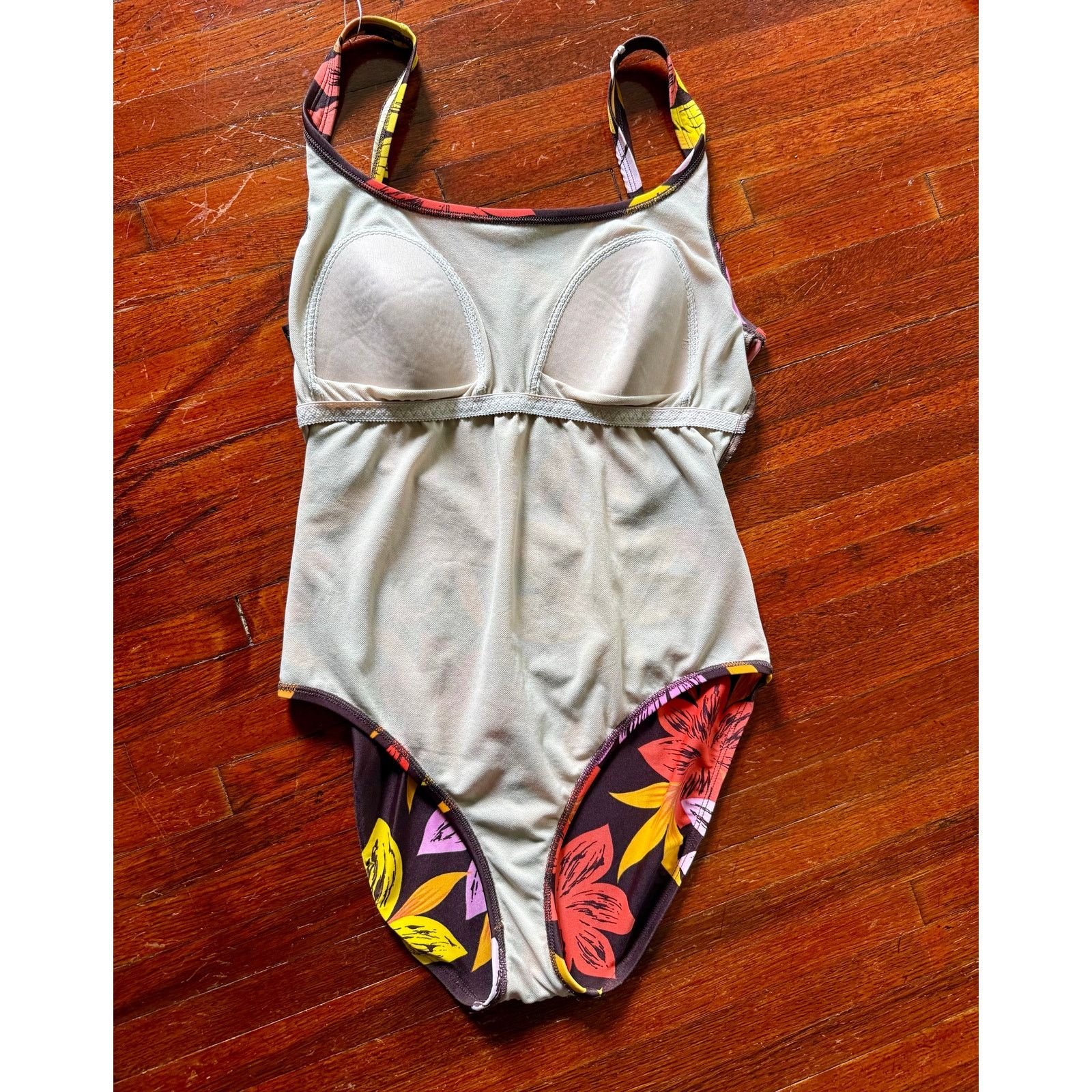 Speedo Vintage Speedo Yellow Brown Fronds Leaf Swim Suit Large XL Size L / US 10 / IT 46 - 6 Thumbnail