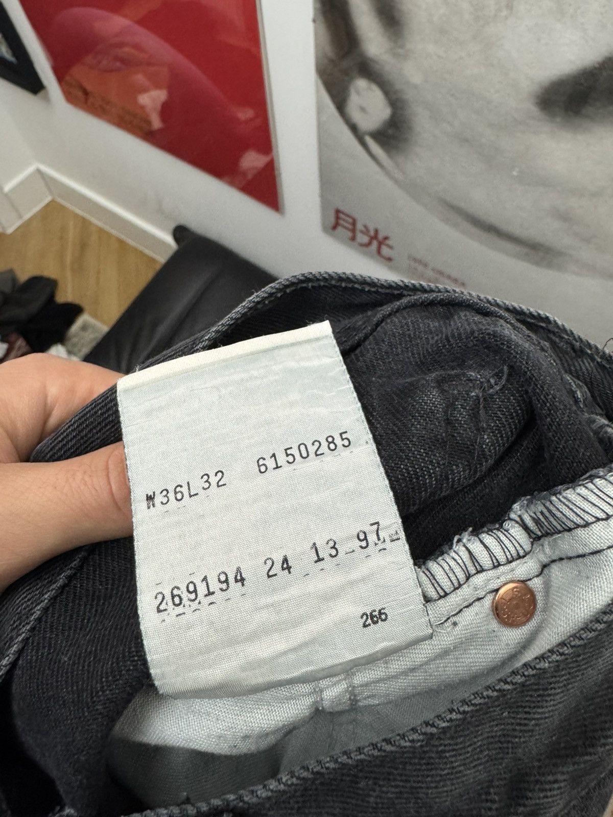 Levi's 1997 Vintage 90s Levis Orange Tab 615 Denim Washed Black Size US 36 / EU 52 - 4 Thumbnail
