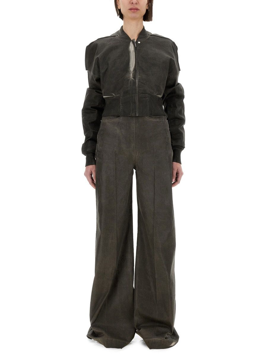 Rick Owens Drkshdw RICK OWENS DRKSHDW CROPPED BOMBER JACKET "FLIGHT JKT" - GREY Size S / US 4 / IT 40 - 1 Thumbnail