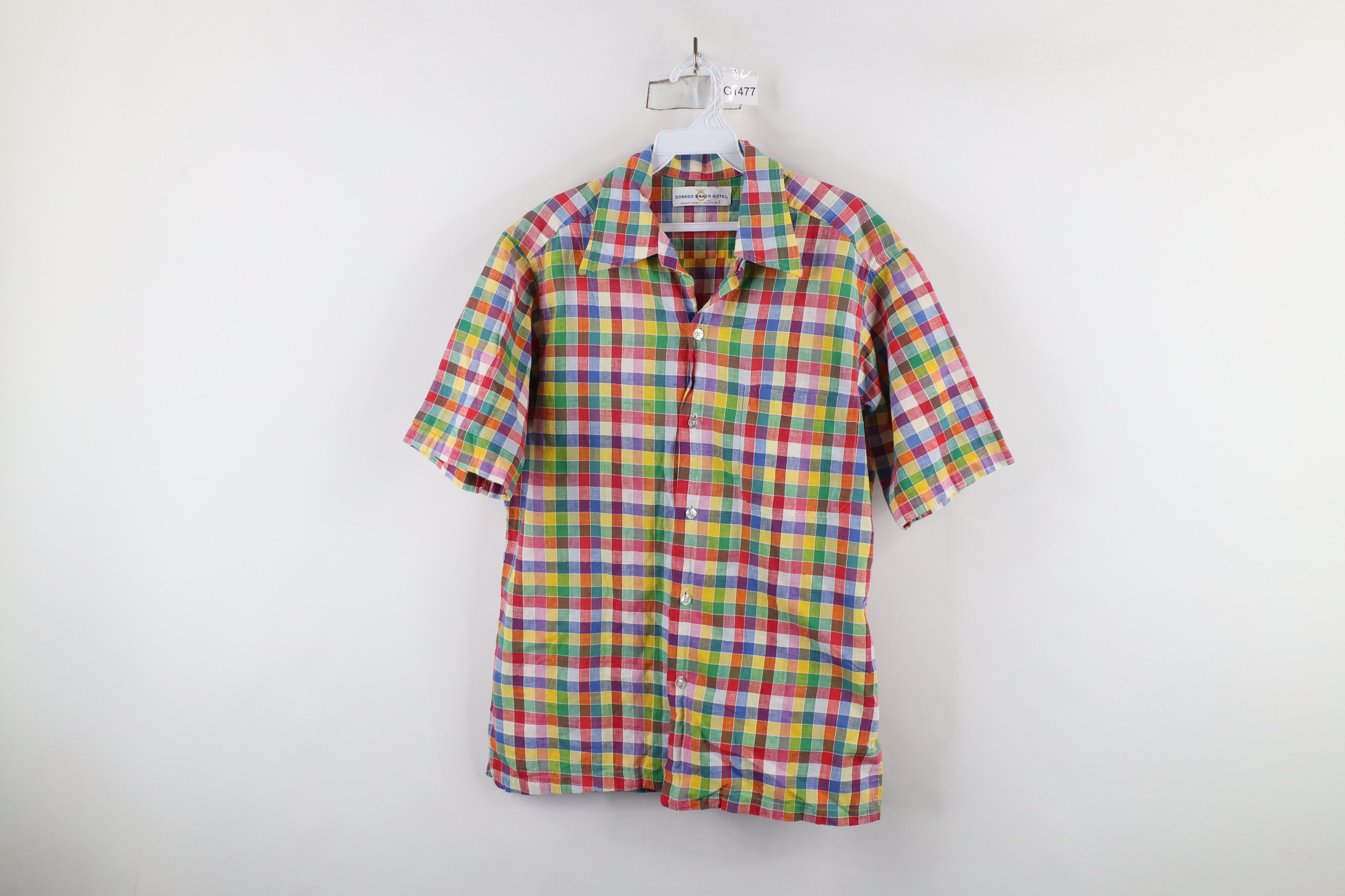 Vintage Vintage 60s 70s Streetwear Checkered Linen Button Shirt Size US L / EU 52-54 / 3 - 1 Thumbnail