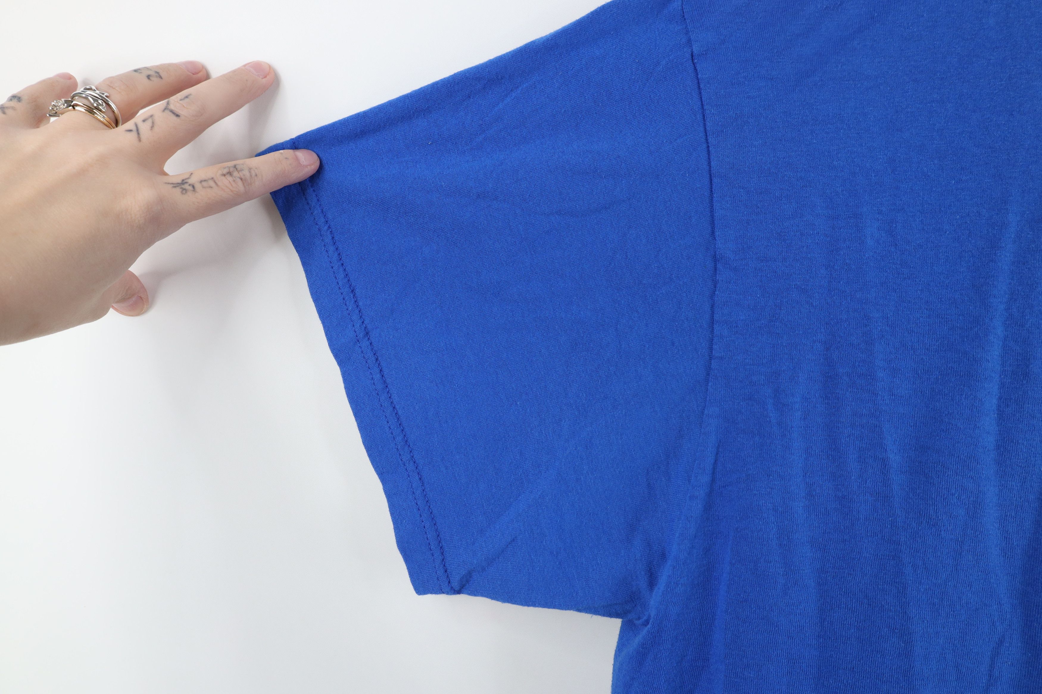 Vintage Vintage 90s Streetwear Blank Pocket T-Shirt Royal Blue Size US XL / EU 56 / 4 - 6 Thumbnail