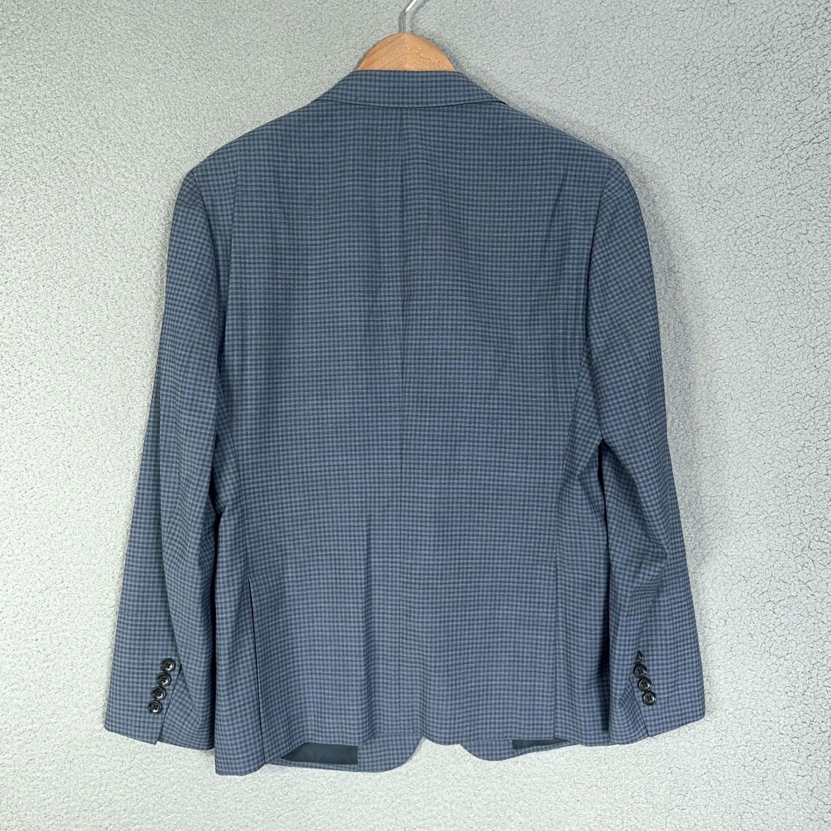 Bonobos Bonobos Blazer Mens 38 Short Blue Gray Check Italian Wool Sports Coat Short Notch Lapel Two-Button Size US 38 / EU 54 - 3 Thumbnail