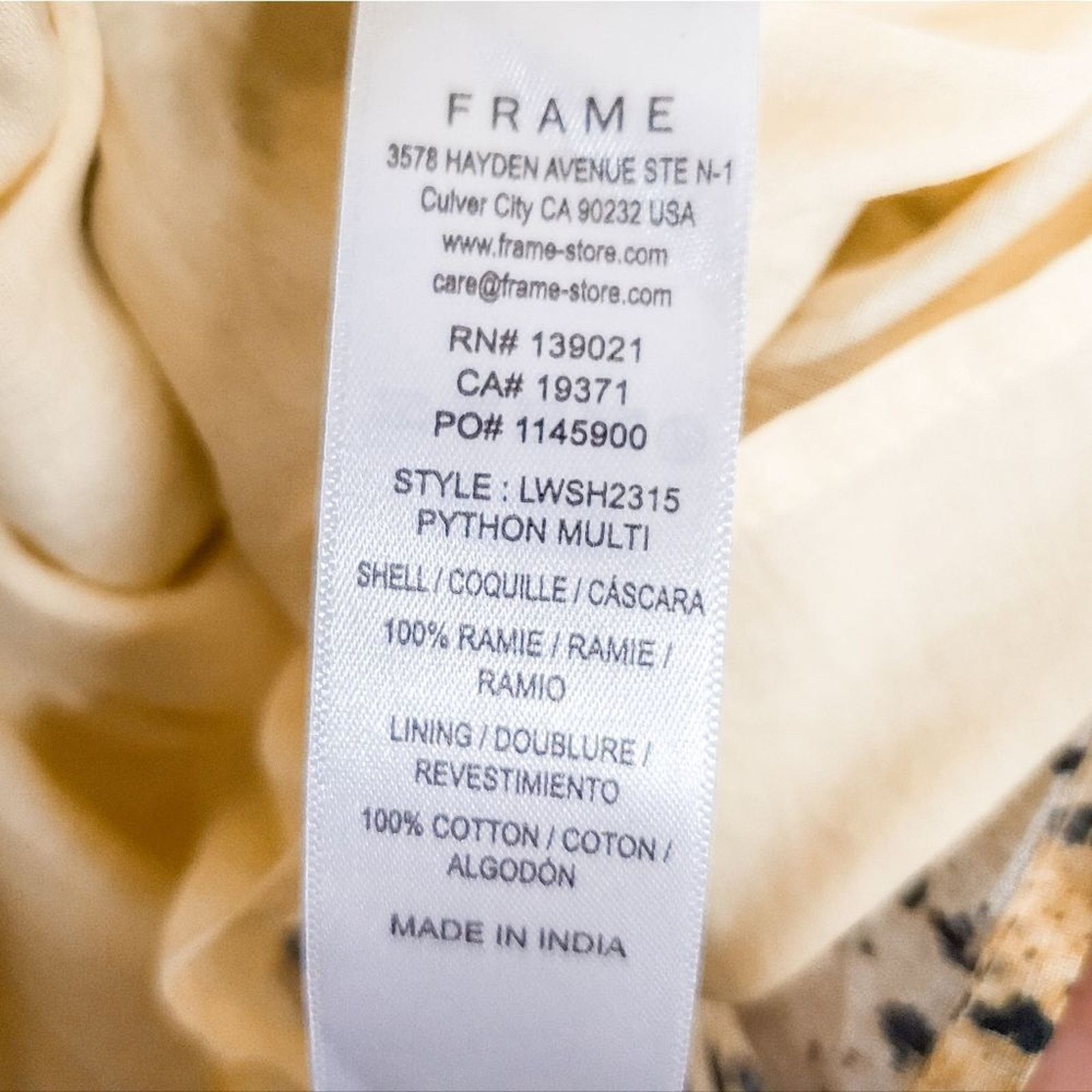 Frame Frame Yellow Python Snake Reptile Billow Top Size XS Size XS / US 0-2 / IT 36-38 - 4 Thumbnail