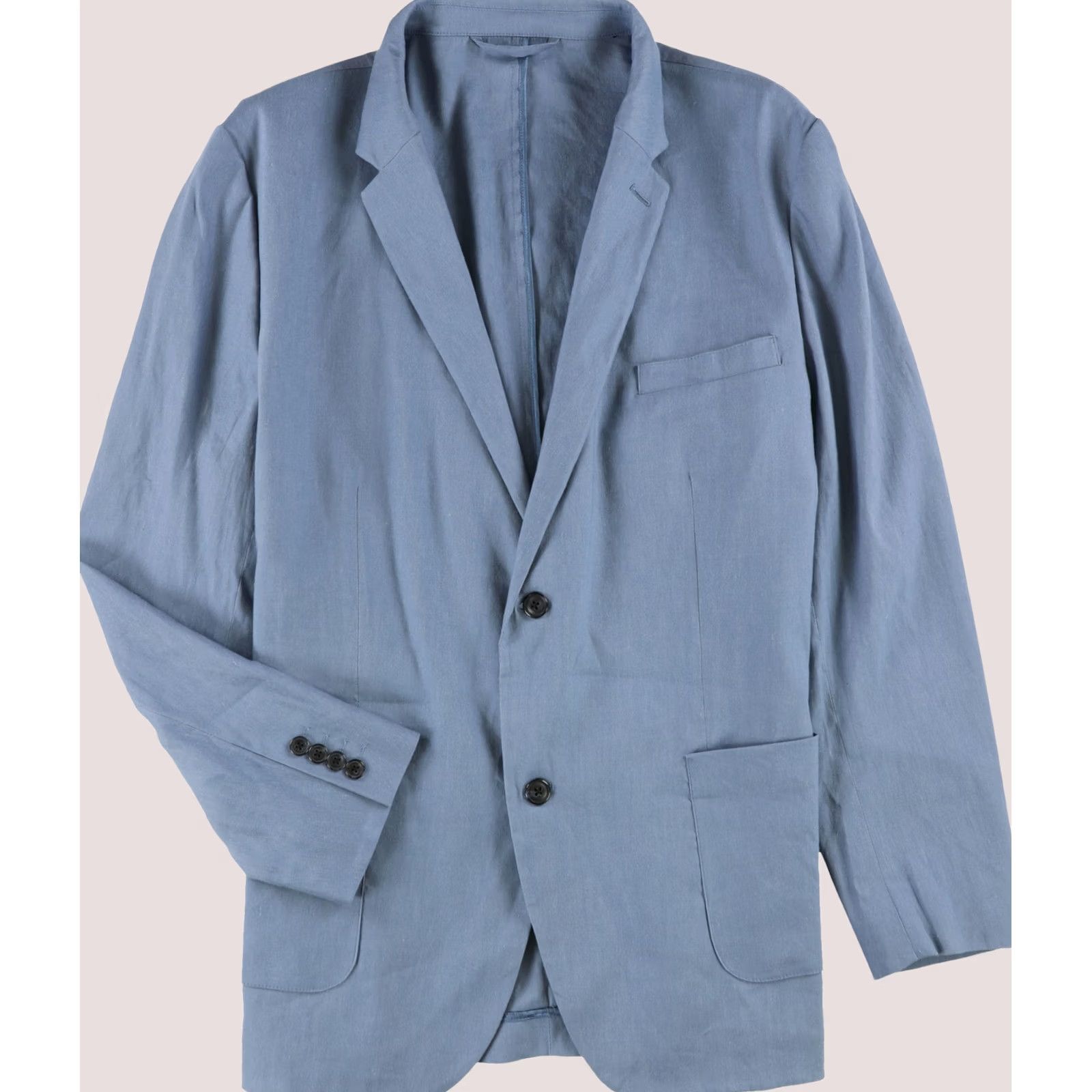 Alfani Alfani Mens Linen Blend Stretch Two Button Blazer Jacket, medblue, 2XL Size 48R - 1 Preview