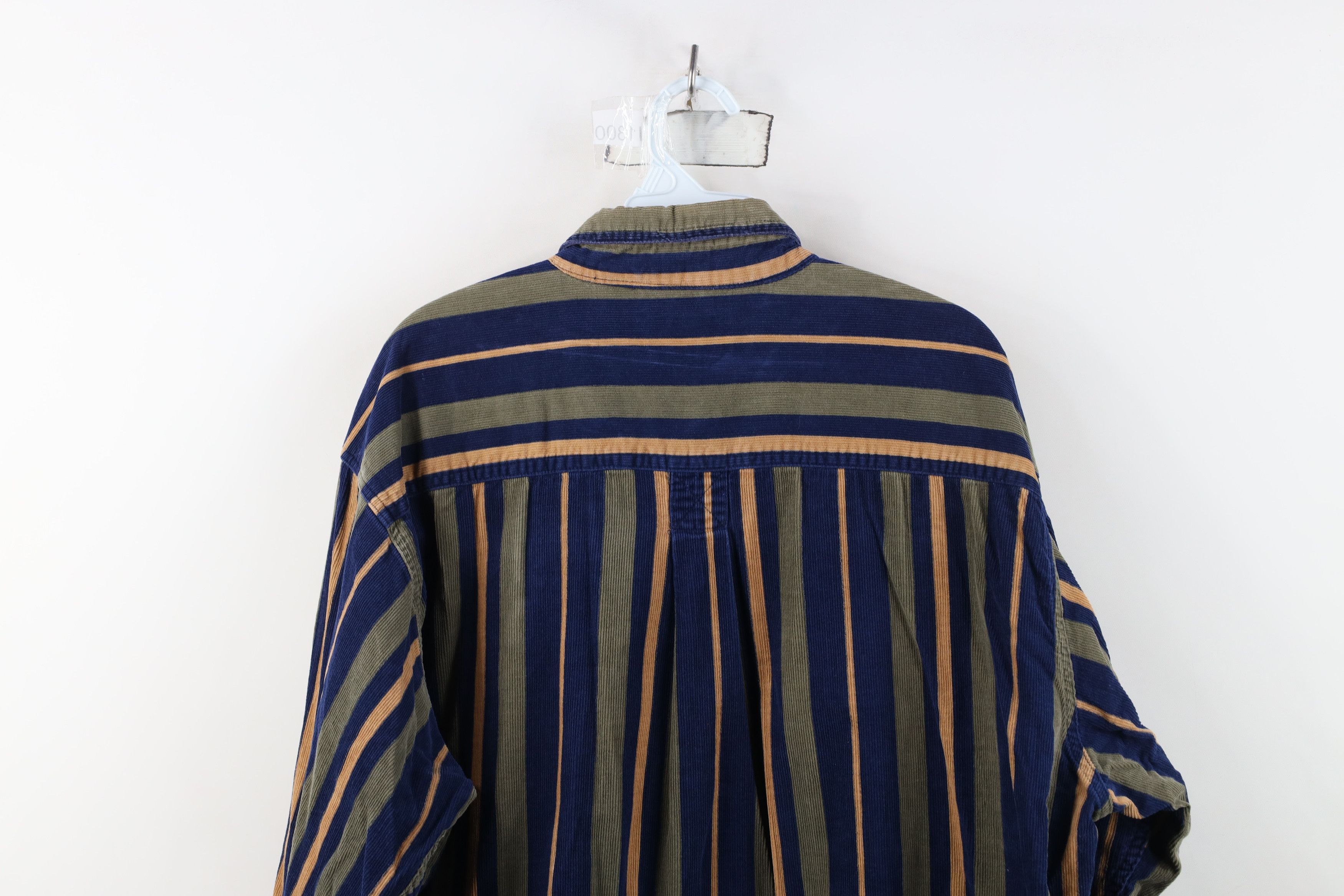 Vintage Vintage 90s Streetwear Striped Corduroy Button Down Shirt Size US L / EU 52-54 / 3 - 13 Thumbnail