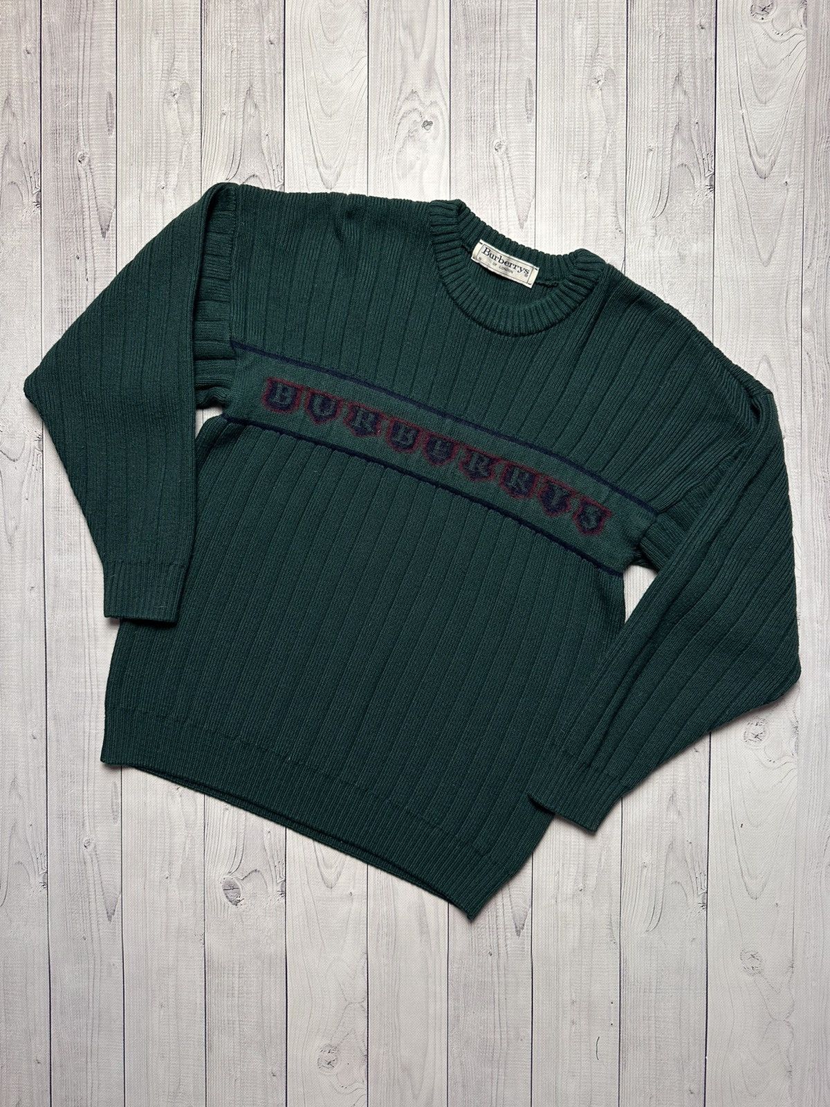 Burberry × Vintage Vintage Burberrys sweater green rare size S Size US S / EU 44-46 / 1 - 1 Thumbnail