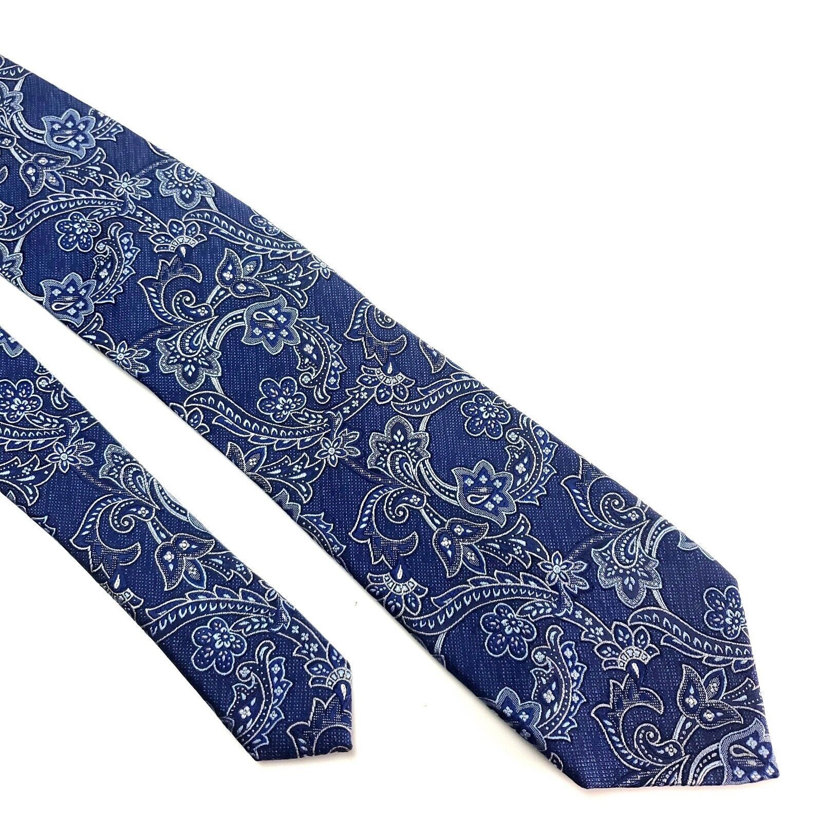 Tasso Elba Tasso Elba Silk Tie Blue Woven Paisley Size ONE SIZE - 1 Thumbnail