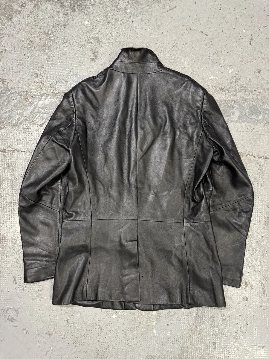Emporio Armani AW2004 Emporio Armani Black Long Minimalist Leather Jacket Size US M / EU 48-50 / 2 - 4 Thumbnail