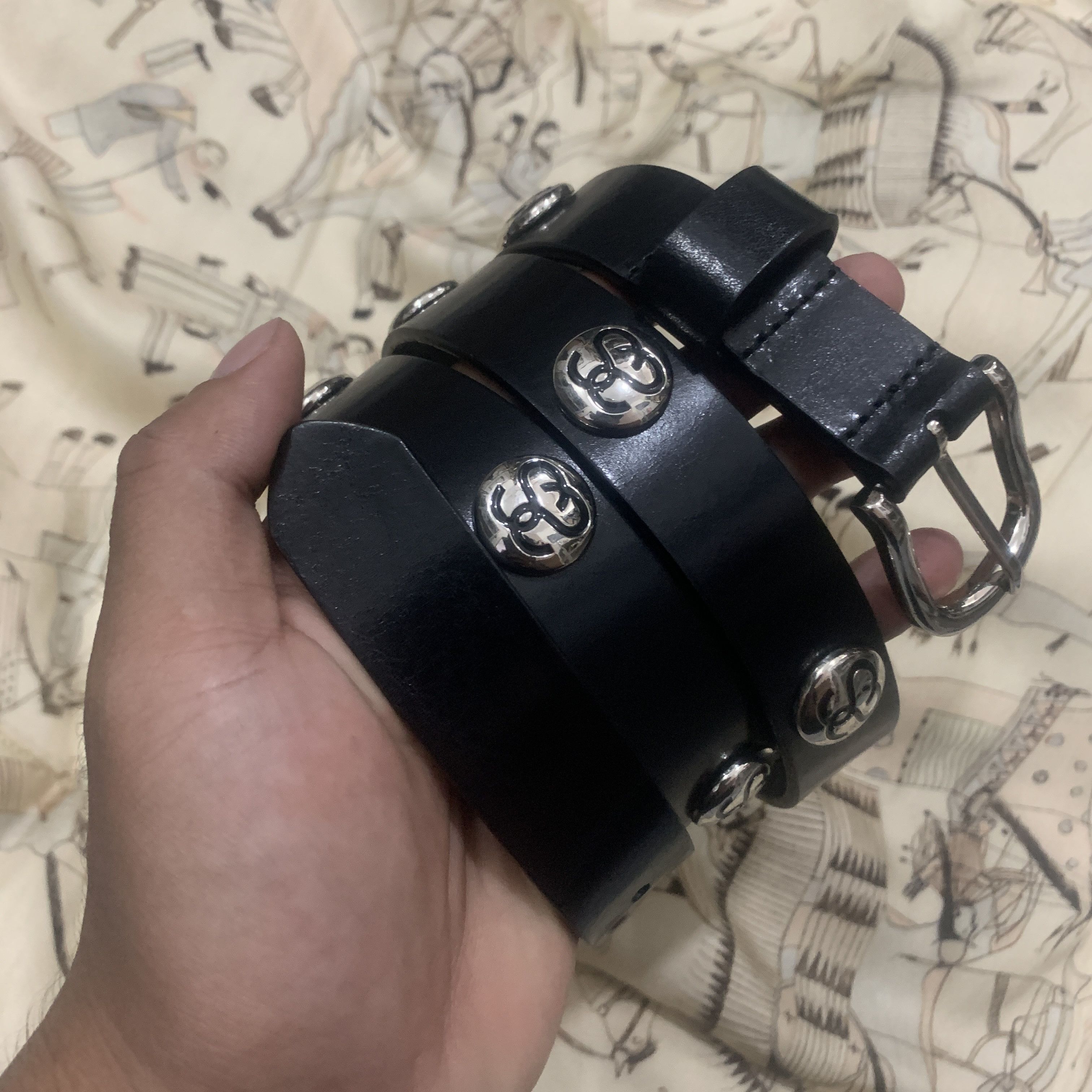 Stussy Stüssy SS Link Studded Belt Black L/XL | Grailed