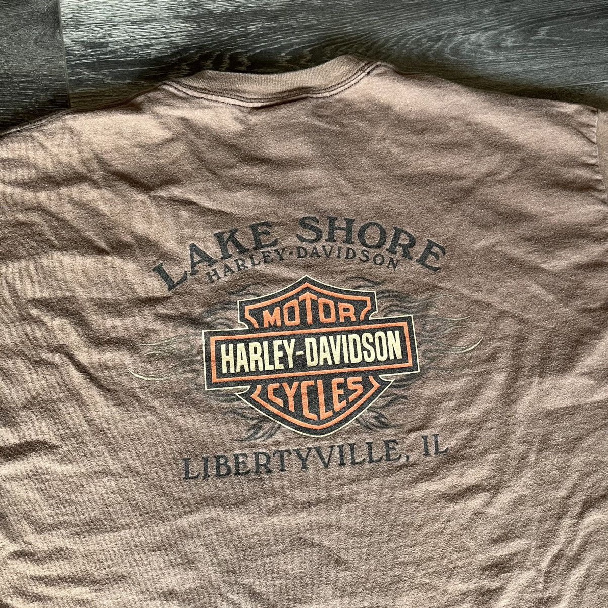 Harley Davidson Vintage 2000s Harley Davidson Tribal Lake Shore Graphic Tee Size US XL / EU 56 / 4 - 4 Thumbnail