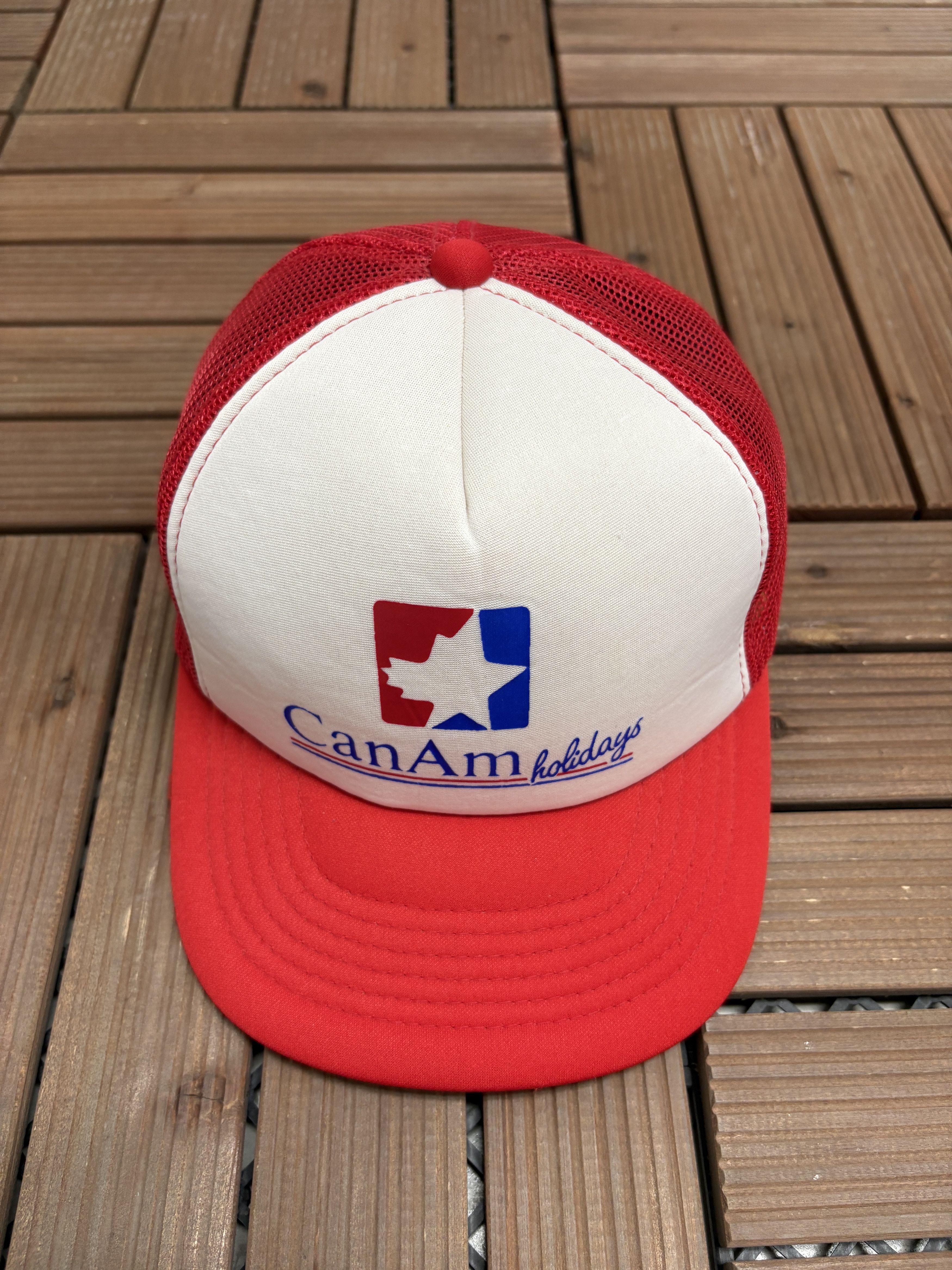 Vintage Can-Am Holidays Vintage White Trucker Snap Back Hat Size ONE SIZE - 2 Thumbnail