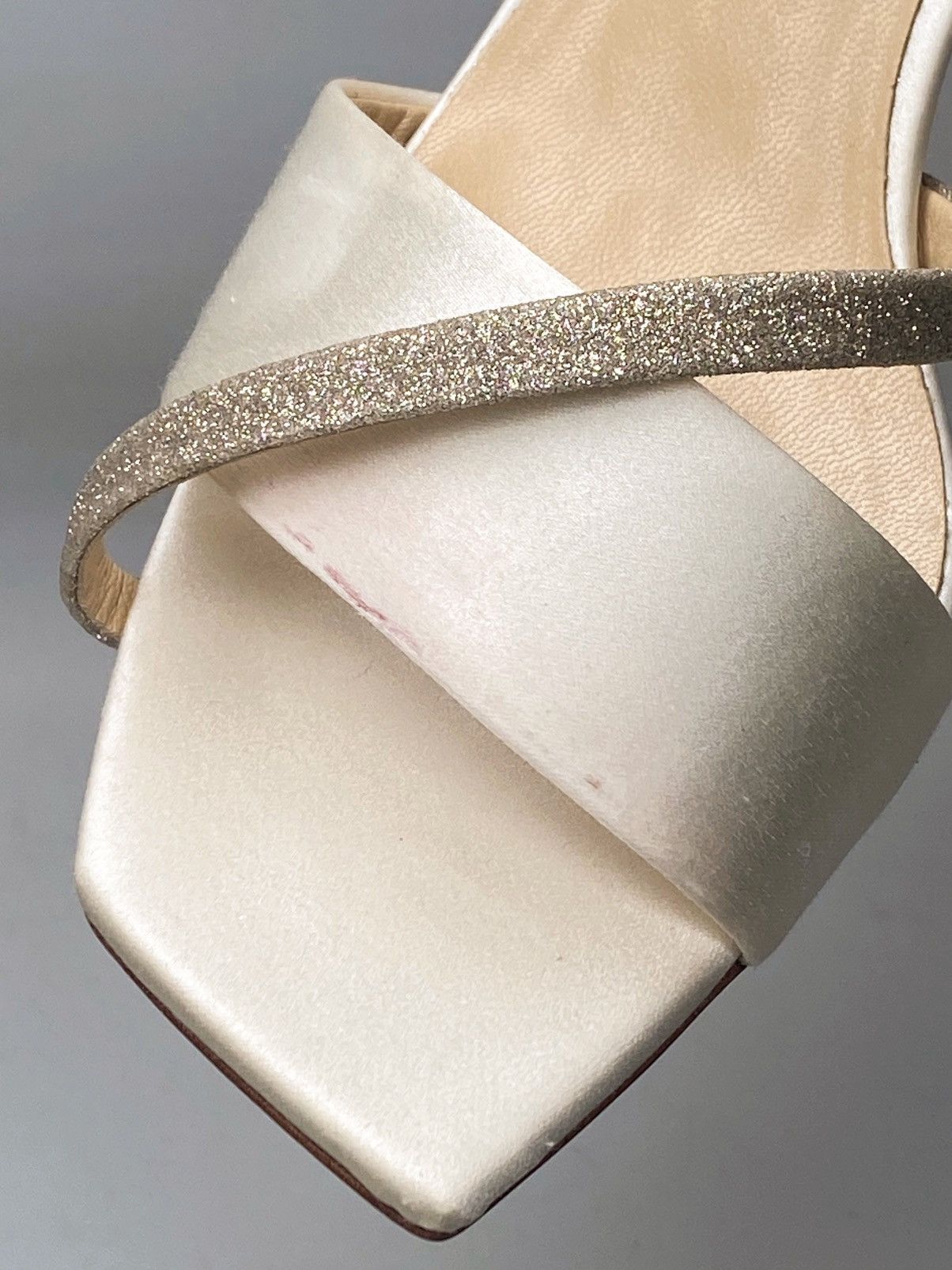 Jimmy Choo Jimmy Choo Plum Satin & Glitter Slingback Sandals size 39 Size US 9 / IT 39 - 11 Thumbnail