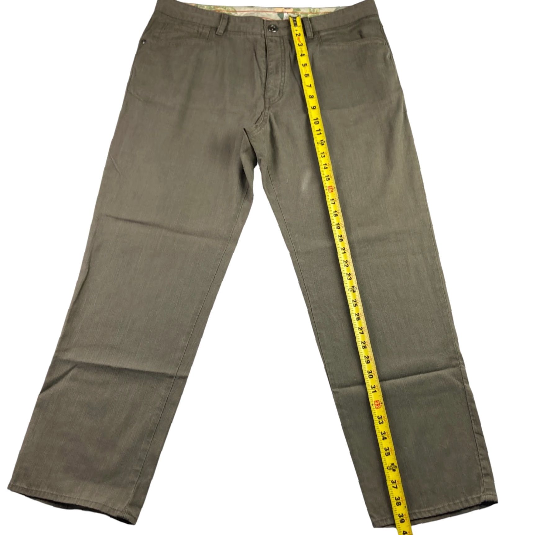 Tommy Bahama Tommy Bahama Men’s Pants Olive 5-Pocket Flat Front Tencel Cotton Spandex 35x30 Casual Khakis Size US 35 - 6 Thumbnail