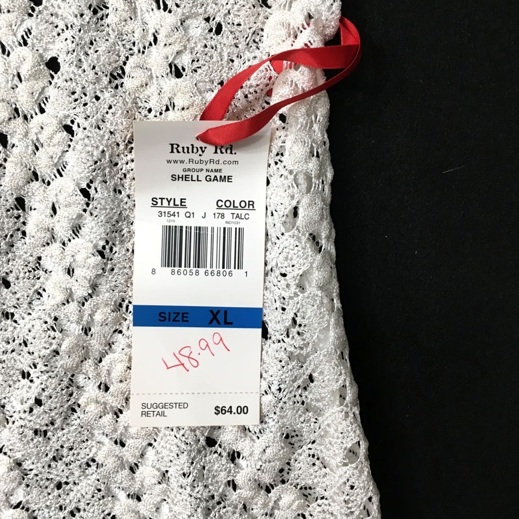 Vintage Ruby Rd. Shirt Women’s XL White Lace Shell Blouse Top Pullover Sleeveless Square Neck Round Neck Bell Sleeve Size XL / US 12-14 / IT 48-50 - 2 Thumbnail