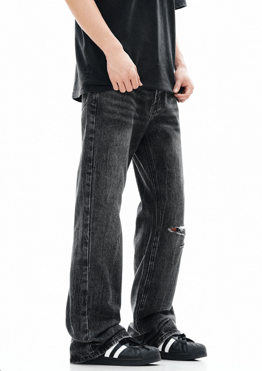 Japanese Brand × Jean Black men's vintage distressed washed ripped jeans Size US 32 / EU 48 - 4 Thumbnail