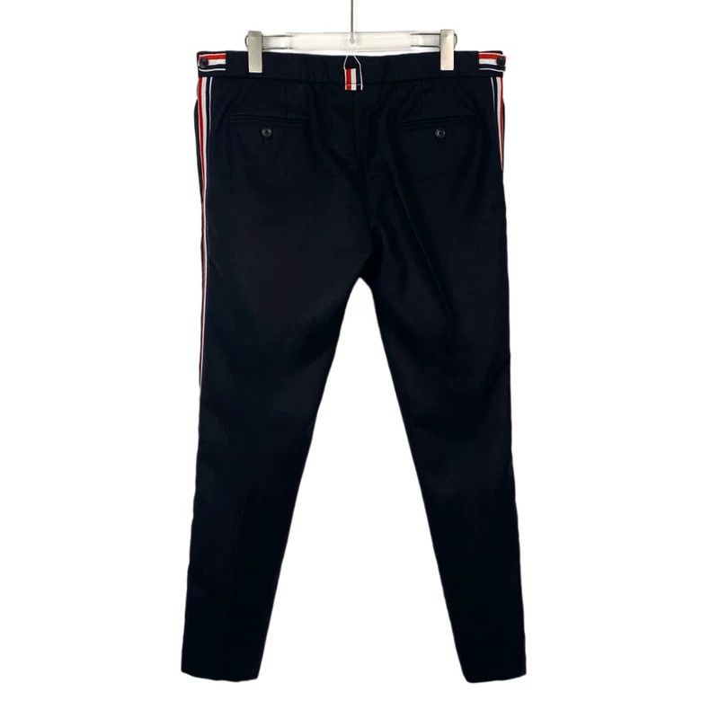 Thom Browne Thom Browne Size 3 Black side striped wool casual trousers Size US 34 / EU 50 - 2 Thumbnail