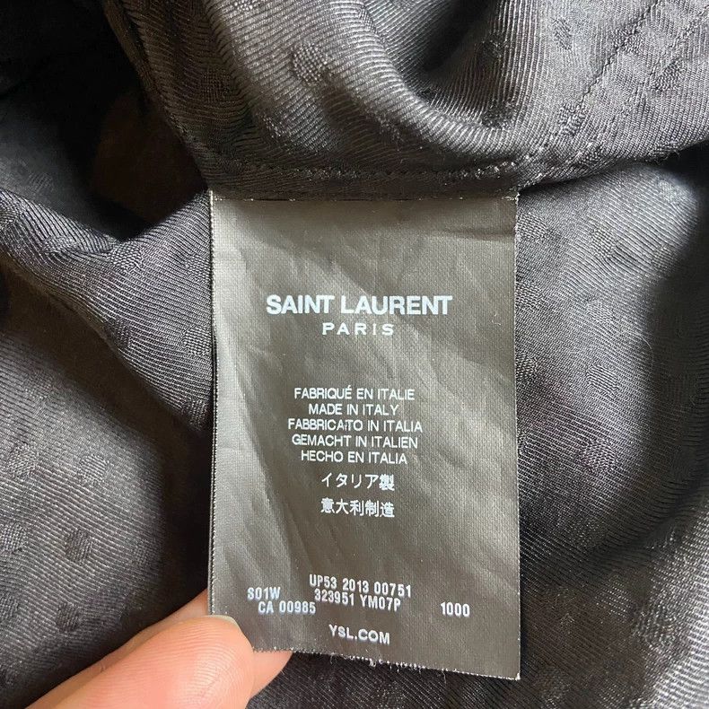 Yves Saint Laurent Saint Laurent14ss Mulberry Silk Dark Polka Dot Shirt 2503-N Size US XXS / EU 40 - 4 Thumbnail