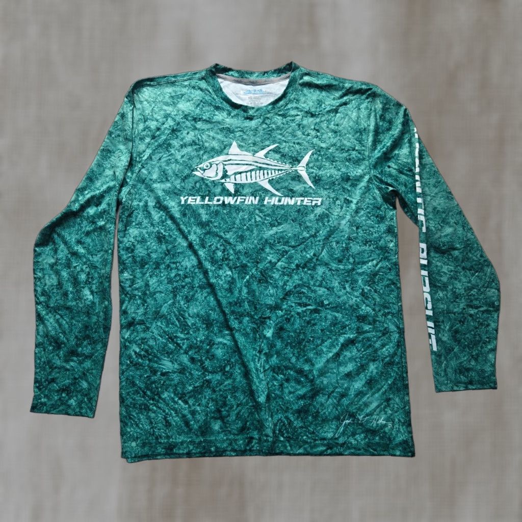 Hunter 444 Sportswear Shirt Adult XL Green Blue Long Sleeve Jersey Logo T-Shirt Modern Athletic 90s Sports Theme Mens Size XL / US 12-14 / IT 48-50 - 1 Thumbnail