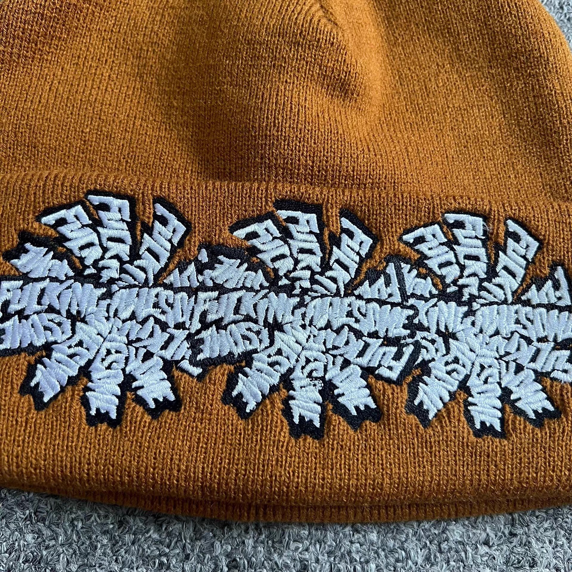Fucking Awesome Fucking Awesome Swirl Embroidered Knit Beanie Q7 Size ONE SIZE - 3 Thumbnail