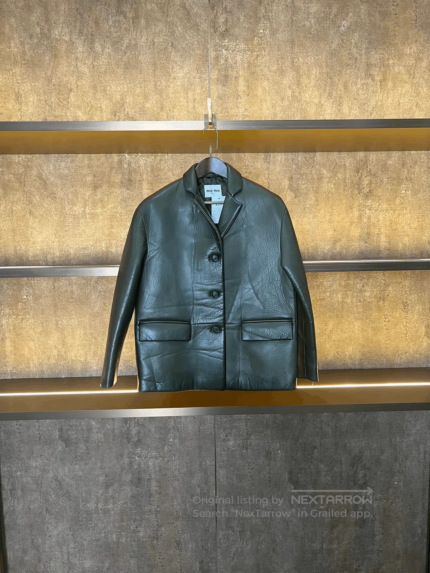 Miu Miu Miumiu Lambskin Slogan Blazer. Size S / US 4 / IT 40 - 1 Thumbnail
