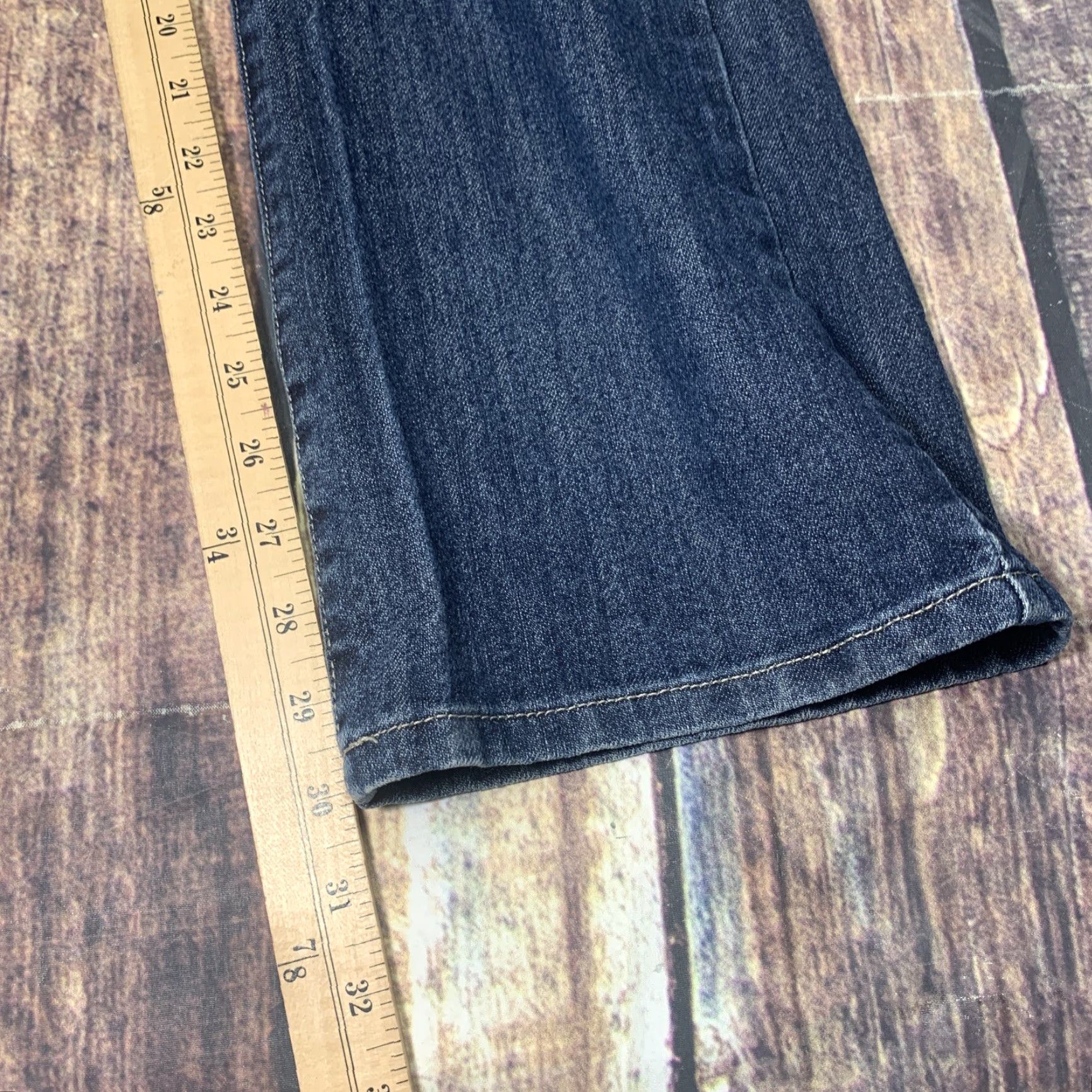 Denime Womens Massini Mid Rise Bootcut Stretch Denim Blue Jeans Size 8 Bling 32 x 30 Size 30" / US 8 / IT 44 - 3 Thumbnail