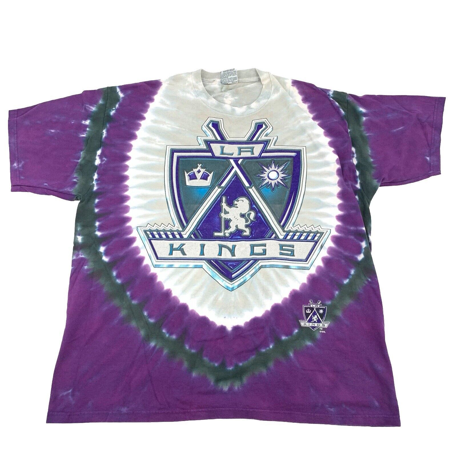 Liquid Blue × Vintage RARE Vintage 90s LA Kings NHL Hockey Tie Dye T-Shirt Size US XL / EU 56 / 4 - 1 Thumbnail