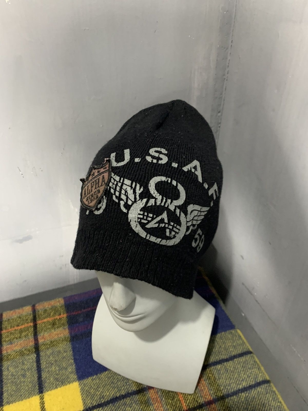 Japanese Brand U.s.a.f alpha industries beanie hats rare Size ONE SIZE - 2 Thumbnail