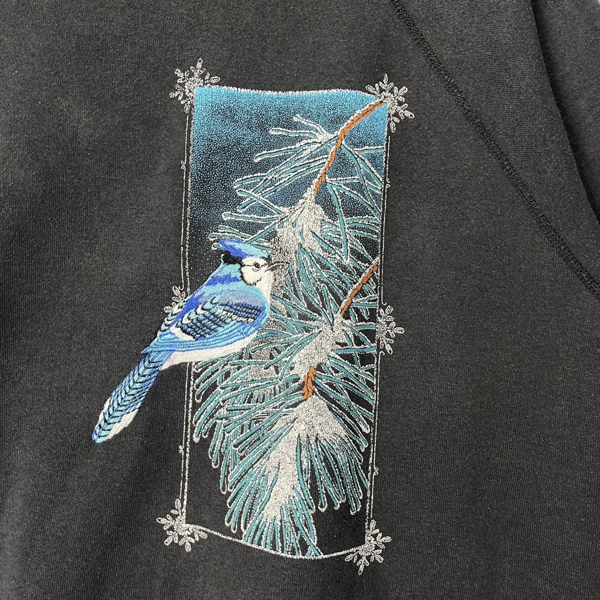 Hanes Vintage 90s Hanes Blue Jay Graphic Crewneck Sweatshirt Black Size US L / EU 52-54 / 3 - 3 Thumbnail