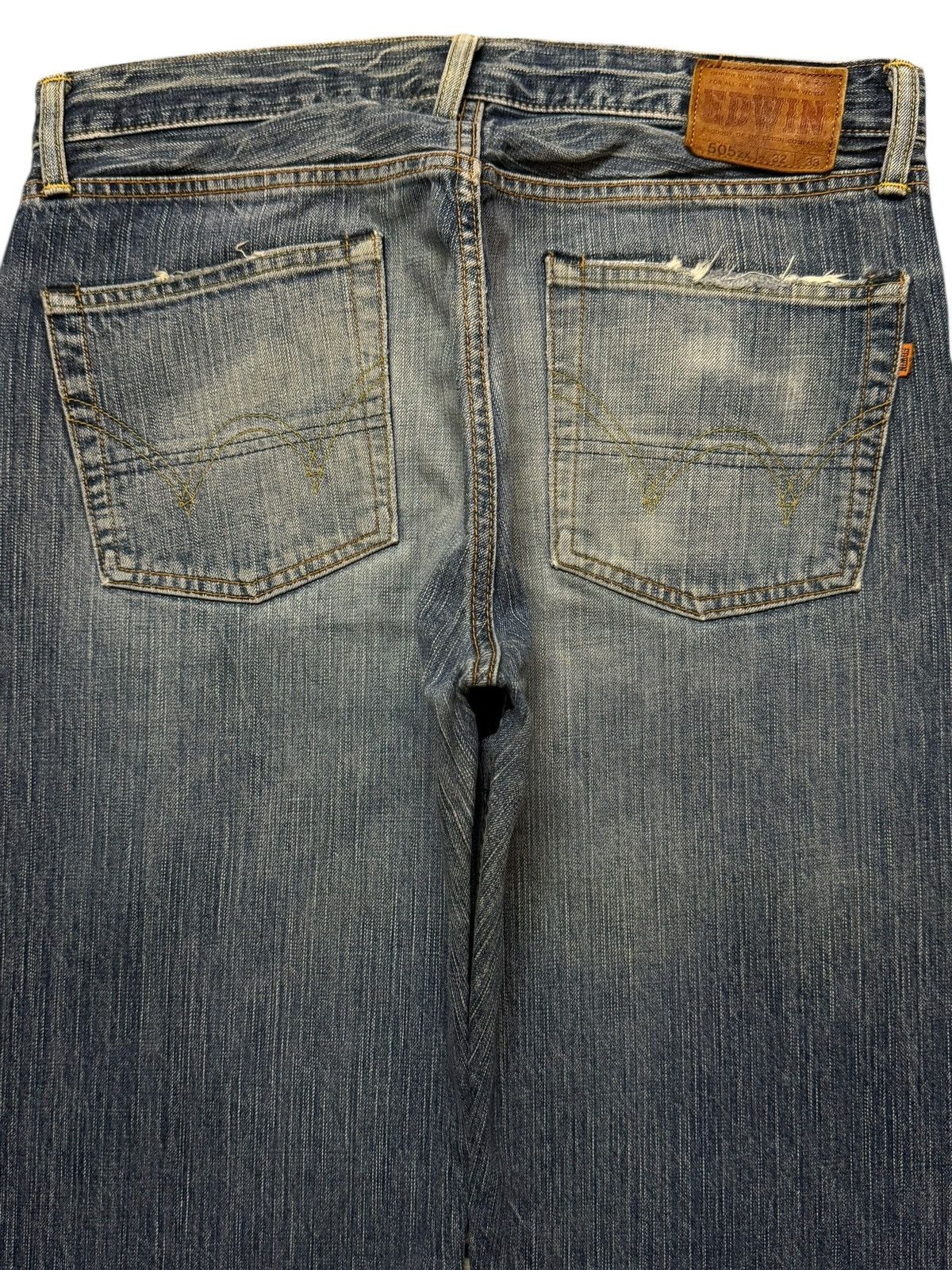 Edwin Vintage 90s Edwin 505zx Selvedge Blue Faded Wash Wide Leg Size US 33 - 4 Thumbnail