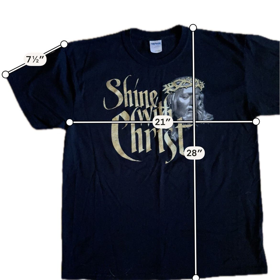 Gildan Shine With Christ Graphic Tee Glitter Gildan Size L Easter Size US L / EU 52-54 / 3 - 8 Thumbnail