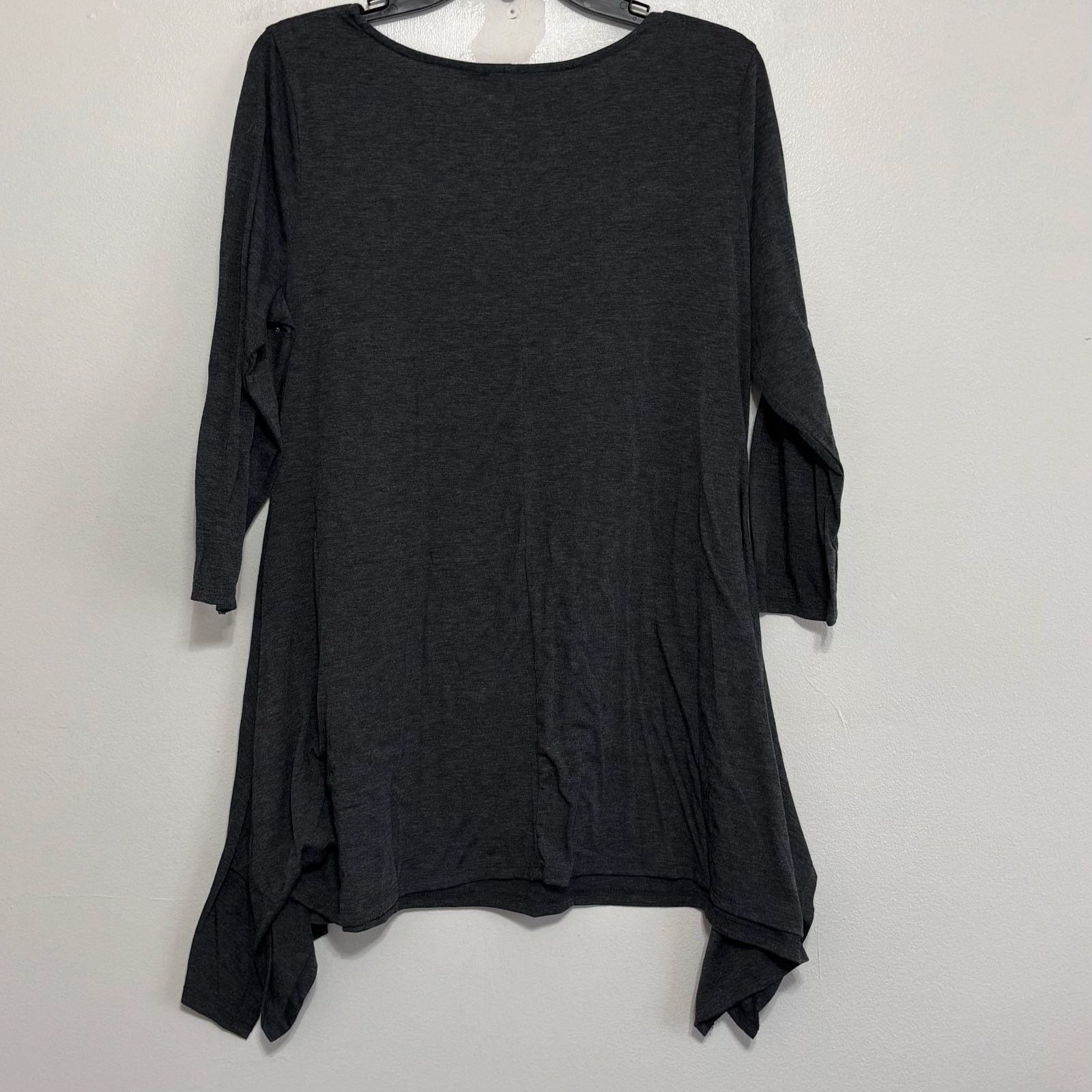 Other Belldini Gray Embellished Tunic Top Rhinestone 3/4 Sleeve Size L / US 10 / IT 46 - 2 Thumbnail