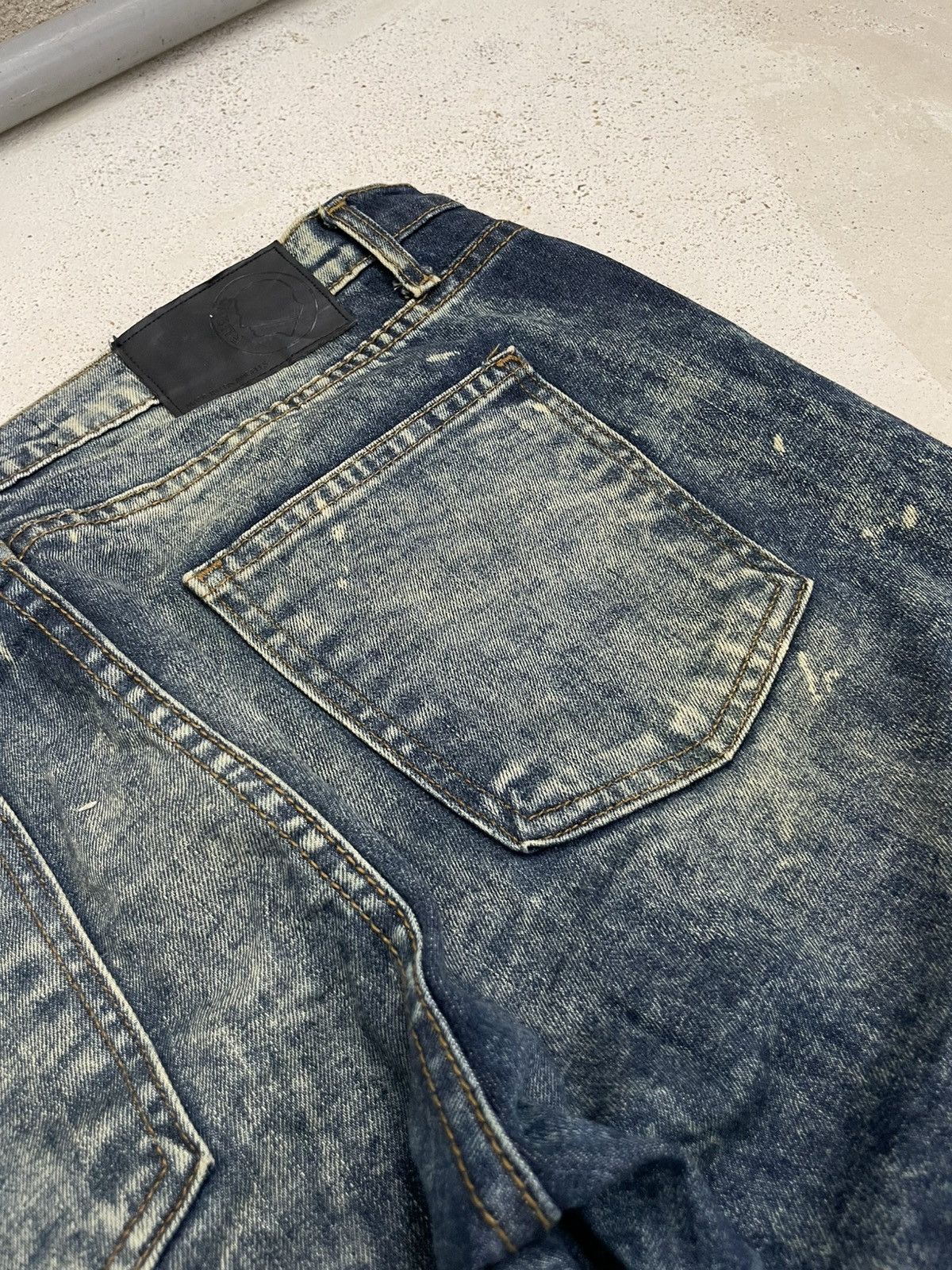 Other Rustic Dime Crazy Mudwash Distressed Biker Style Denim Pants Size US 34 / EU 50 - 16 Thumbnail