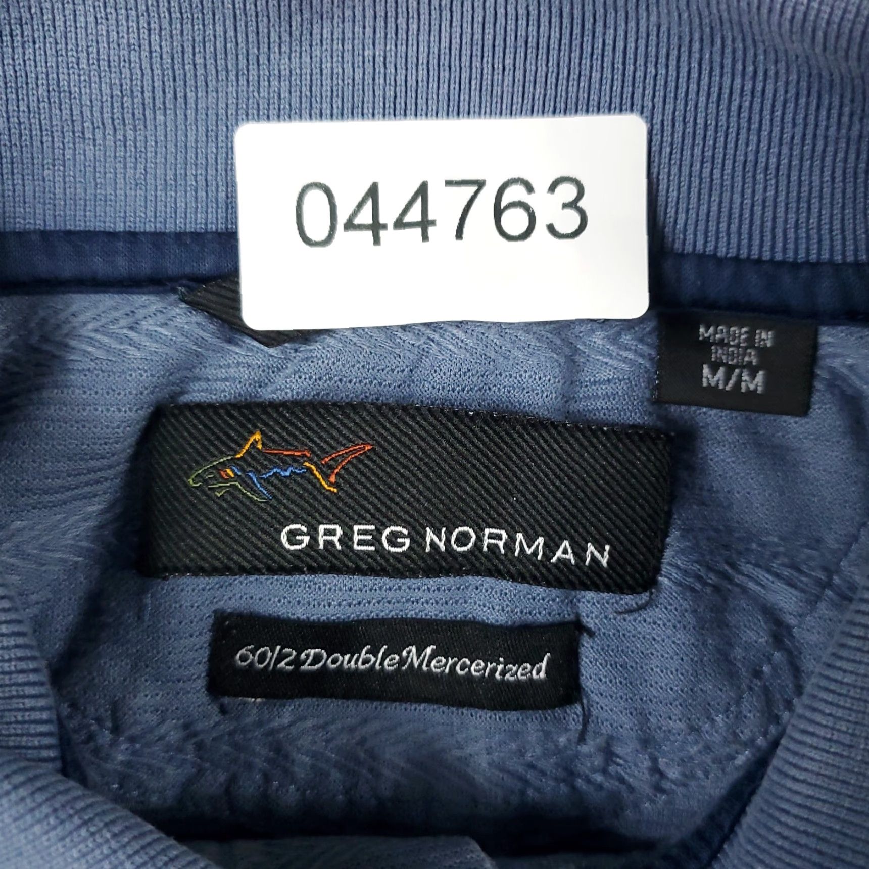 Vintage Greg Norman Polo Shirt Mens M Blue Cotton Short Sleeve Polo Shirt - RUNS SHORT - Button Collar Logo US Shipping Men Size US M / EU 48-50 / 2 - 8 Thumbnail