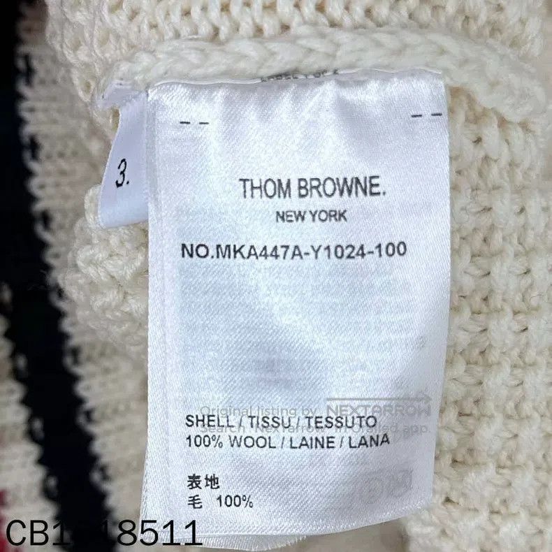 Thom Browne Thom Browne Striped Cable Knit Sweater Size US L / EU 52-54 / 3 - 4 Thumbnail