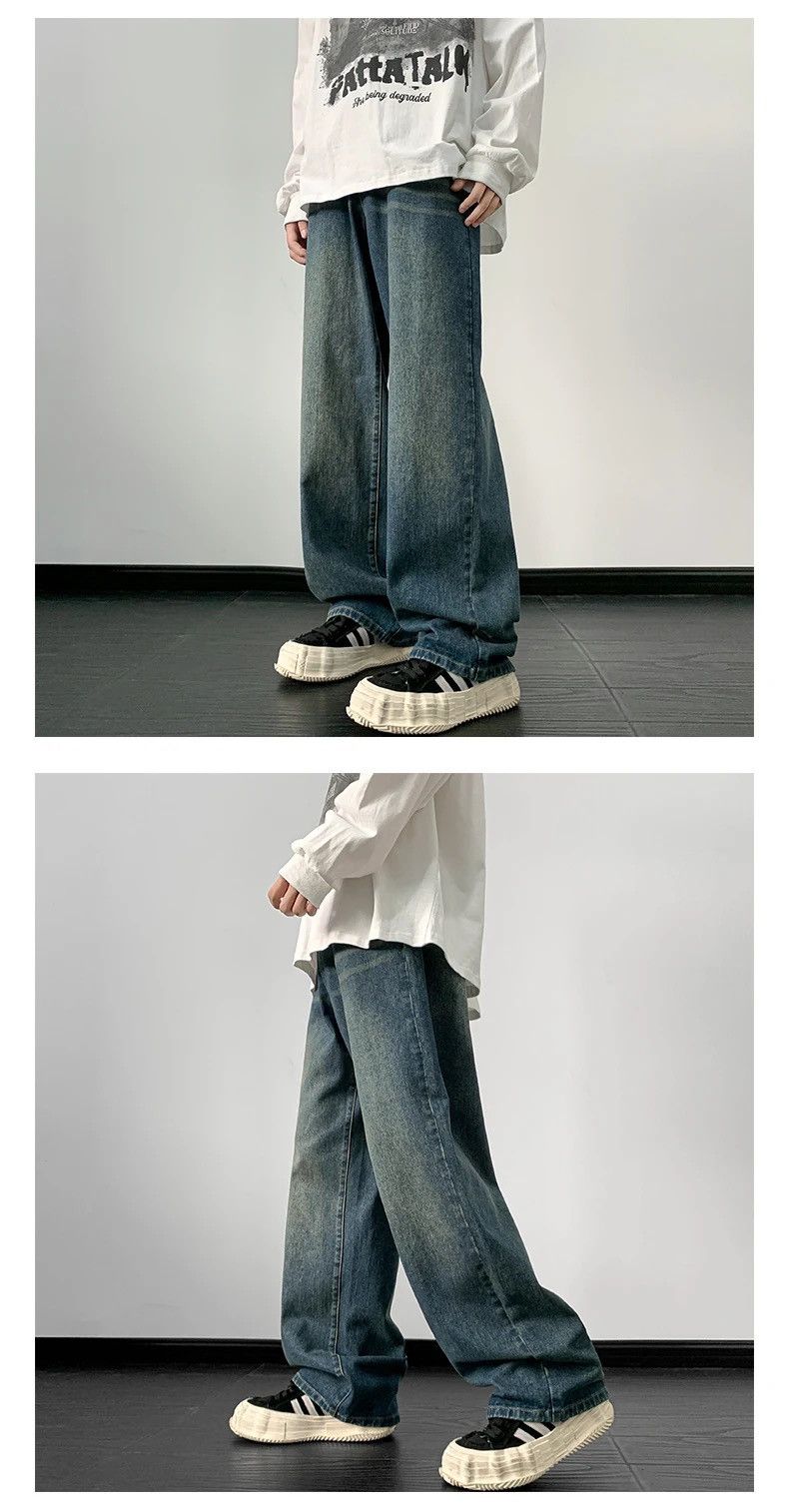 Japanese Brand Straight Denim Pants Harajuku Size US 33 - 5 Thumbnail